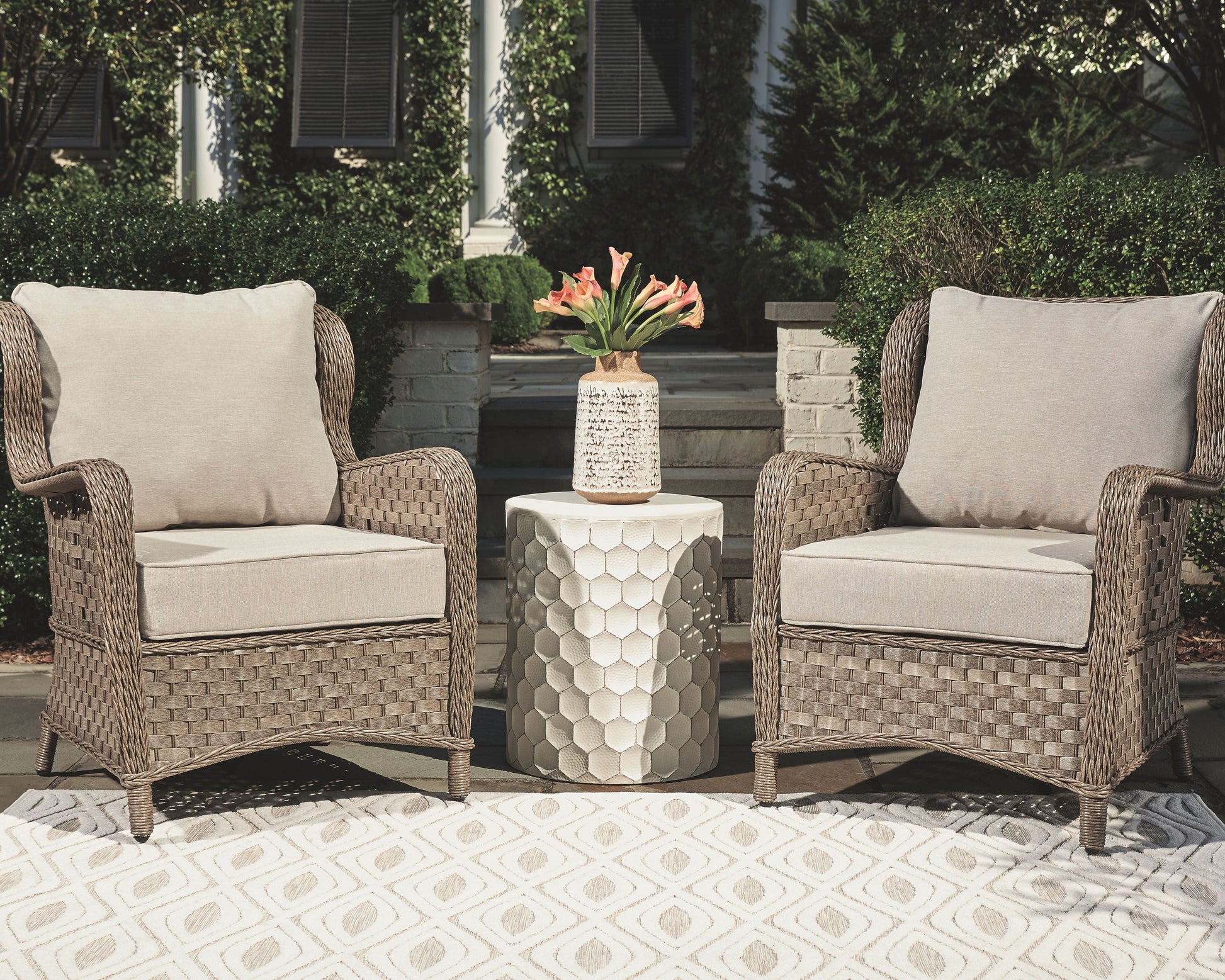 Signature Design by Ashley® Clear Ridge - Light Brown - Lounge Chair W/Cushion (Set of 2) | Meri Furniture
