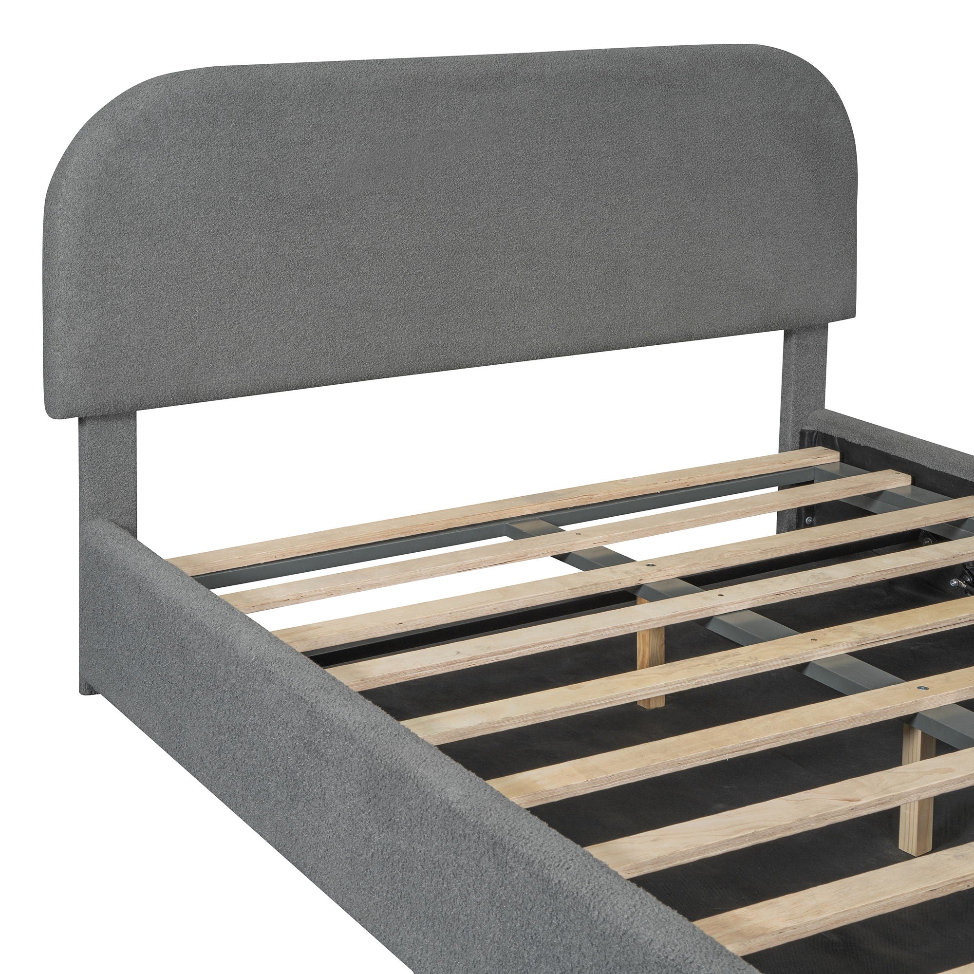 Upholstered Platform Bed With Hydraulic Storage System