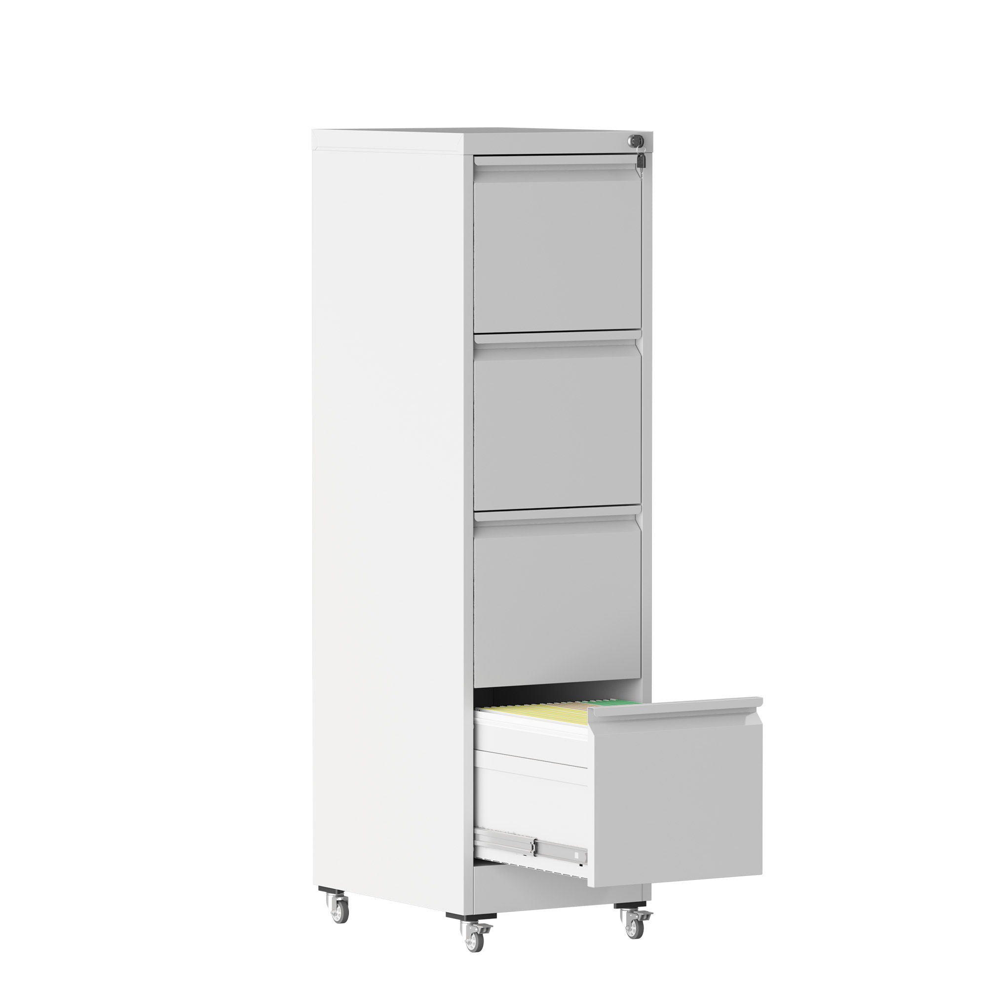 Drawer Metal Locking Vertical File Cabinet With Wheels Heavy Duty Lockable Storage