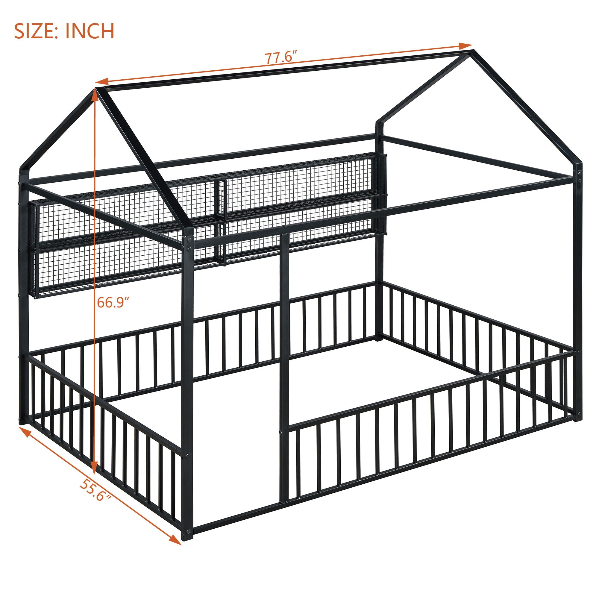 House Frame With Fence And Shelves