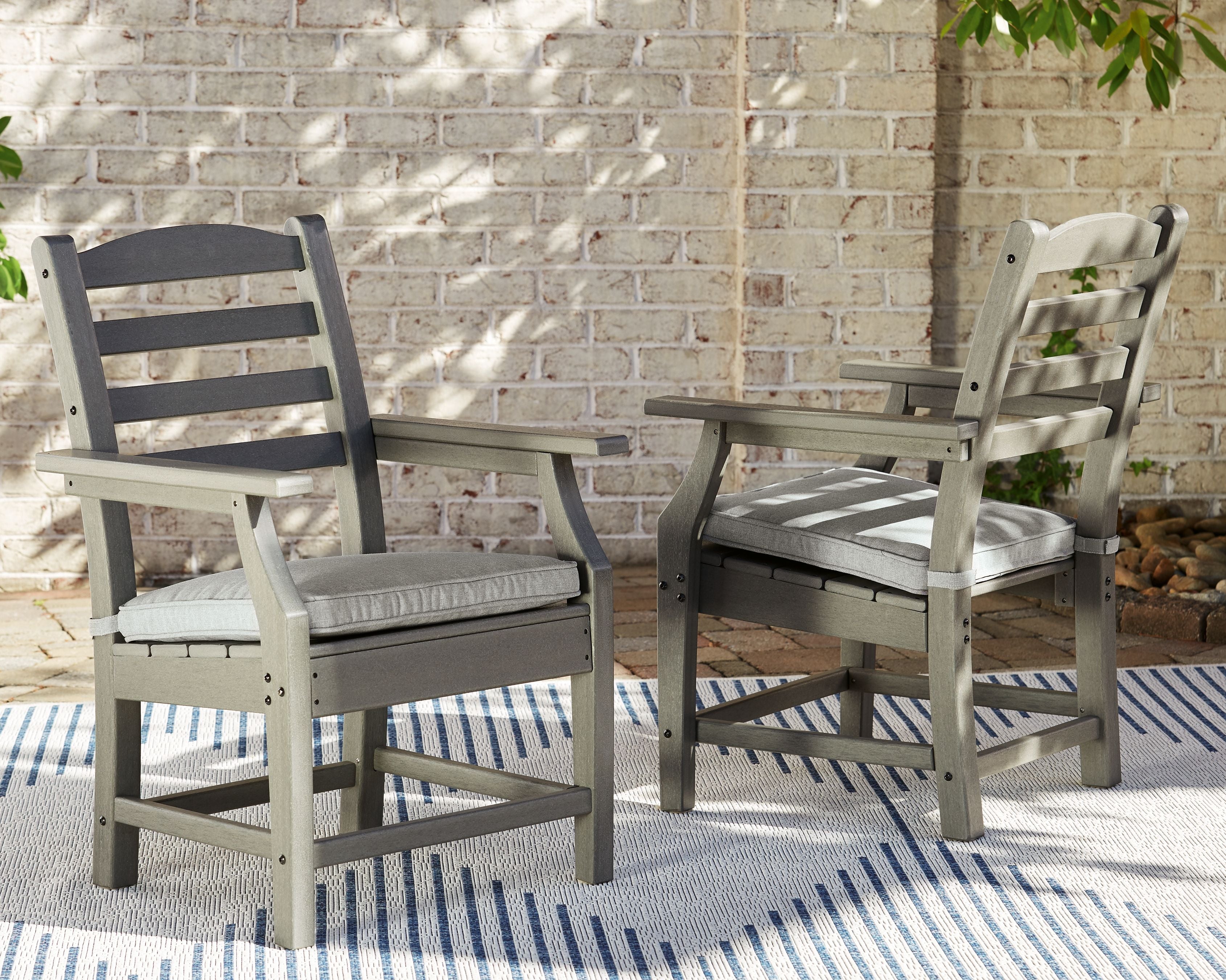 Signature Design by Ashley® Visola - Gray - Arm Chair With Cushion (Set of 2) | Meri Furniture