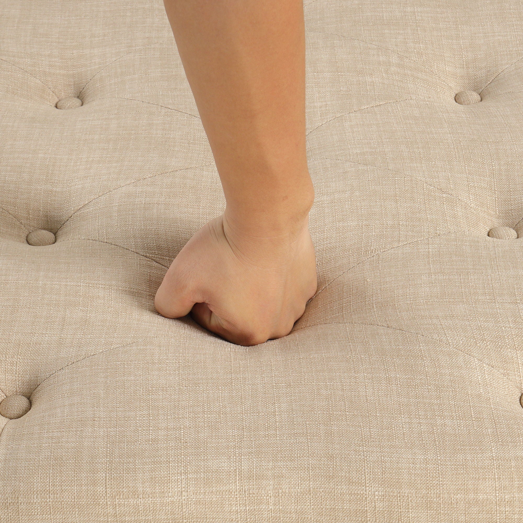 Convertible Folding Sofa Bed Ottoman With Memory Mattress And Tufted Design