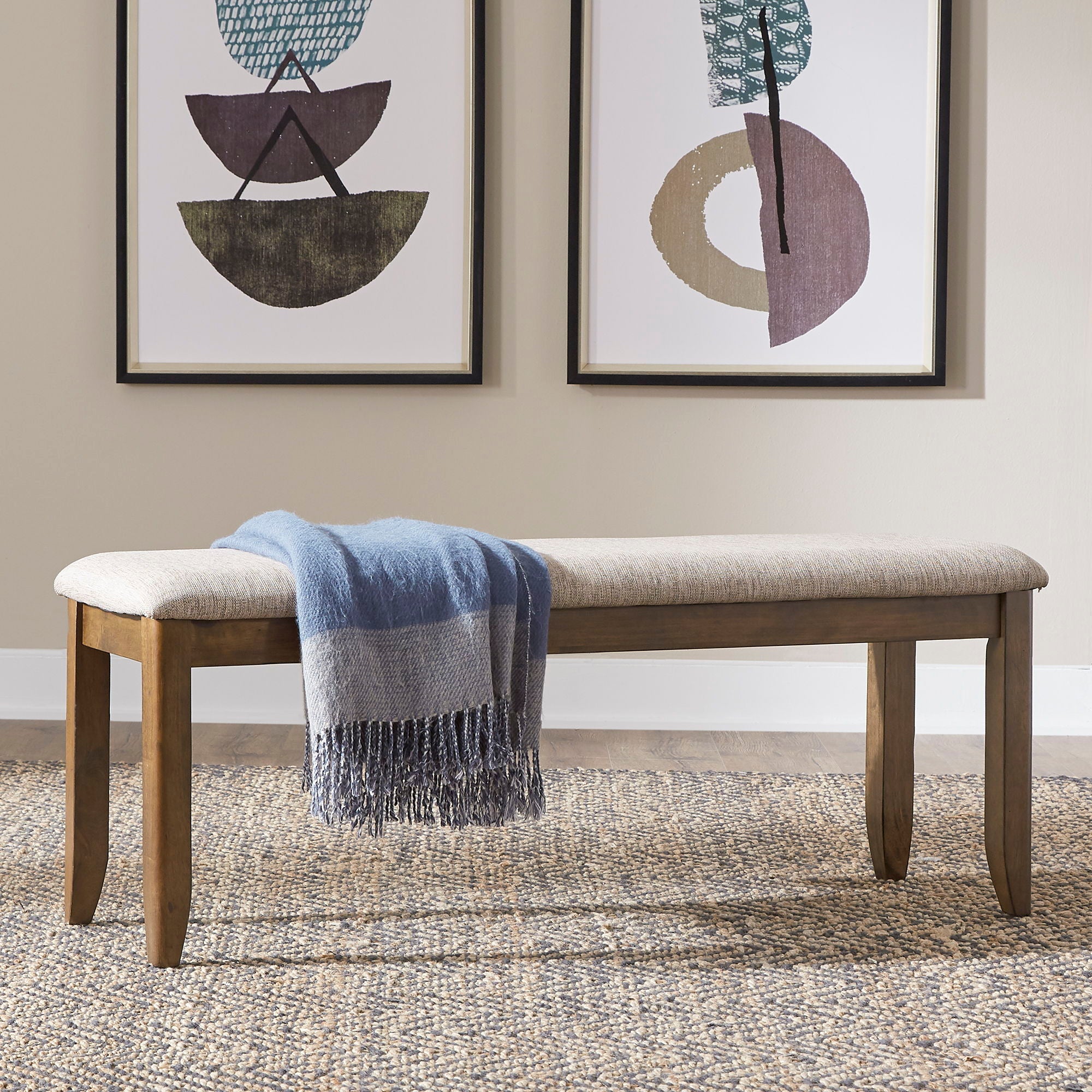 Liberty Furniture Santa Rosa - Upholstered Dining Bench - Light Brown | Meri Furniture