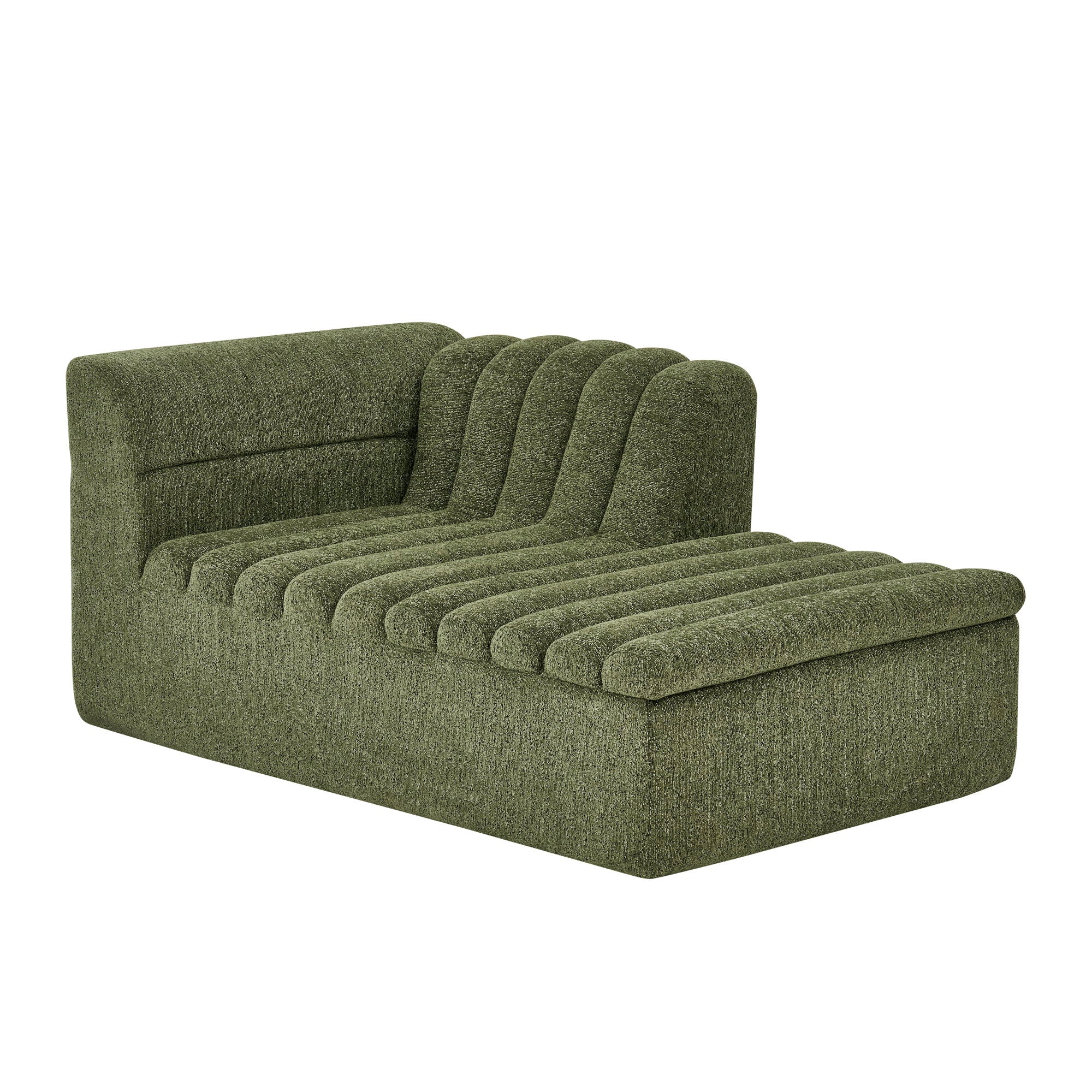 Upholstered L-Shaped Modular Sectional Sofa With Chaise, Wave-Shaped Armrest