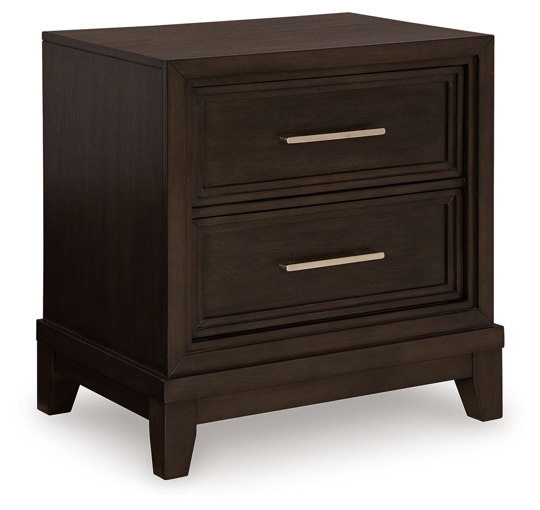 Signature Design by Ashley® Neymorton - Dark Grayish Brown - Two Drawer Night Stand | Meri Furniture