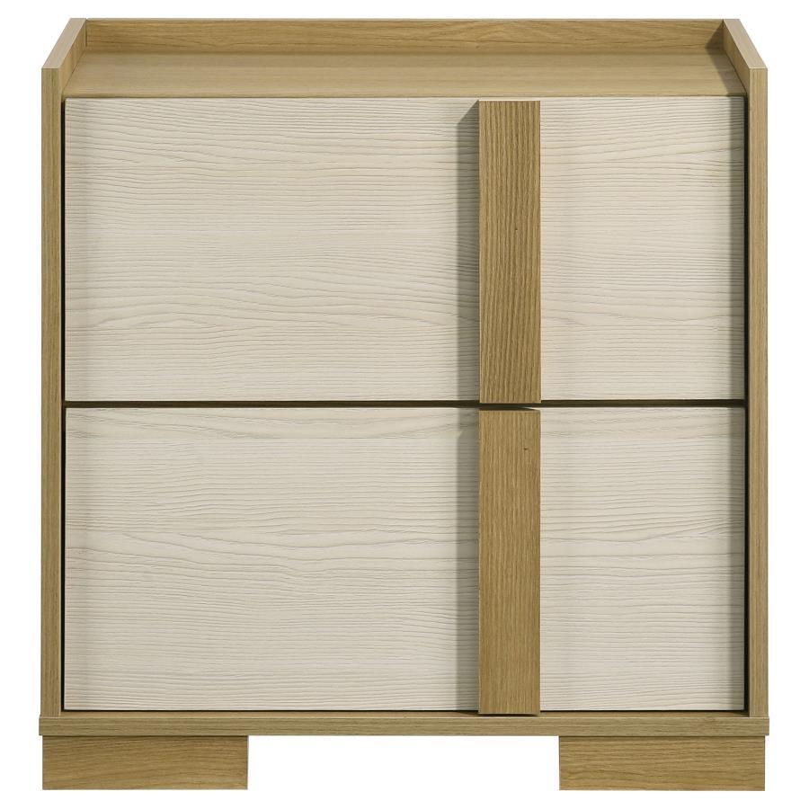 Coaster Fine Furniture Hyland - 2-Drawer Nightstand Bedside Table - Natural | Meri Furniture