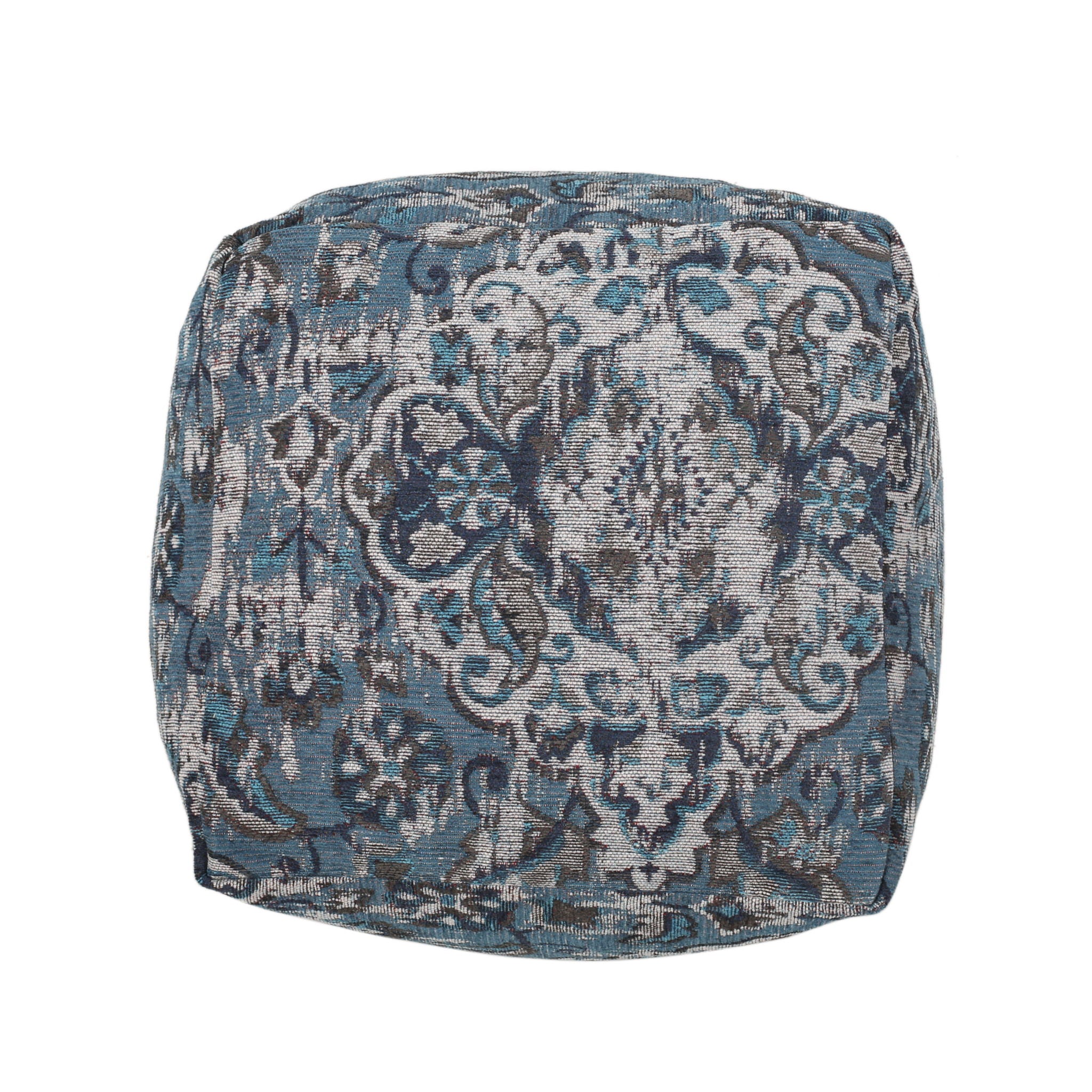 Anita - Square Pouf Ottoman And Floor Cushion - Blue