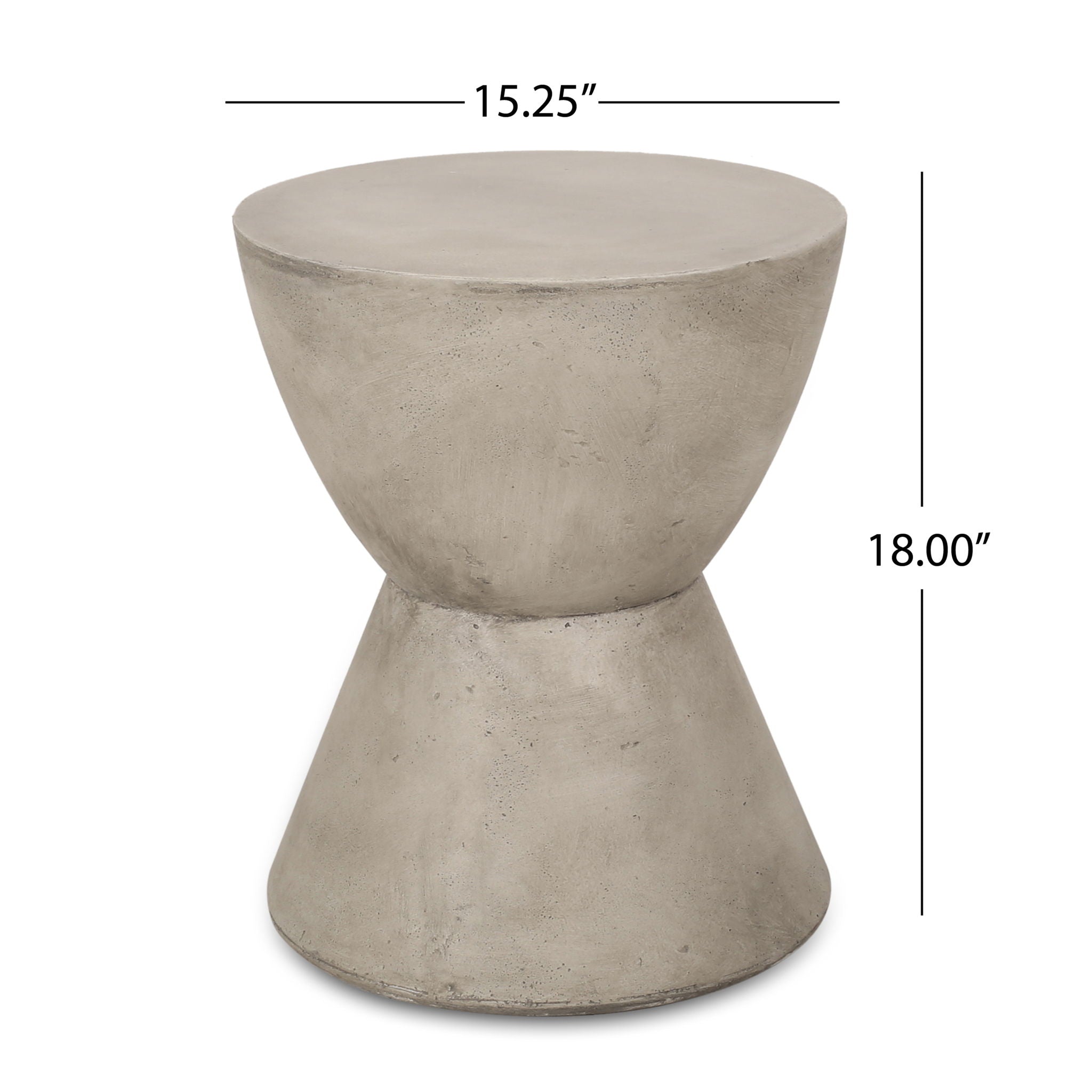 Outdoor Hourglass Shaped Side Table - Light Gray