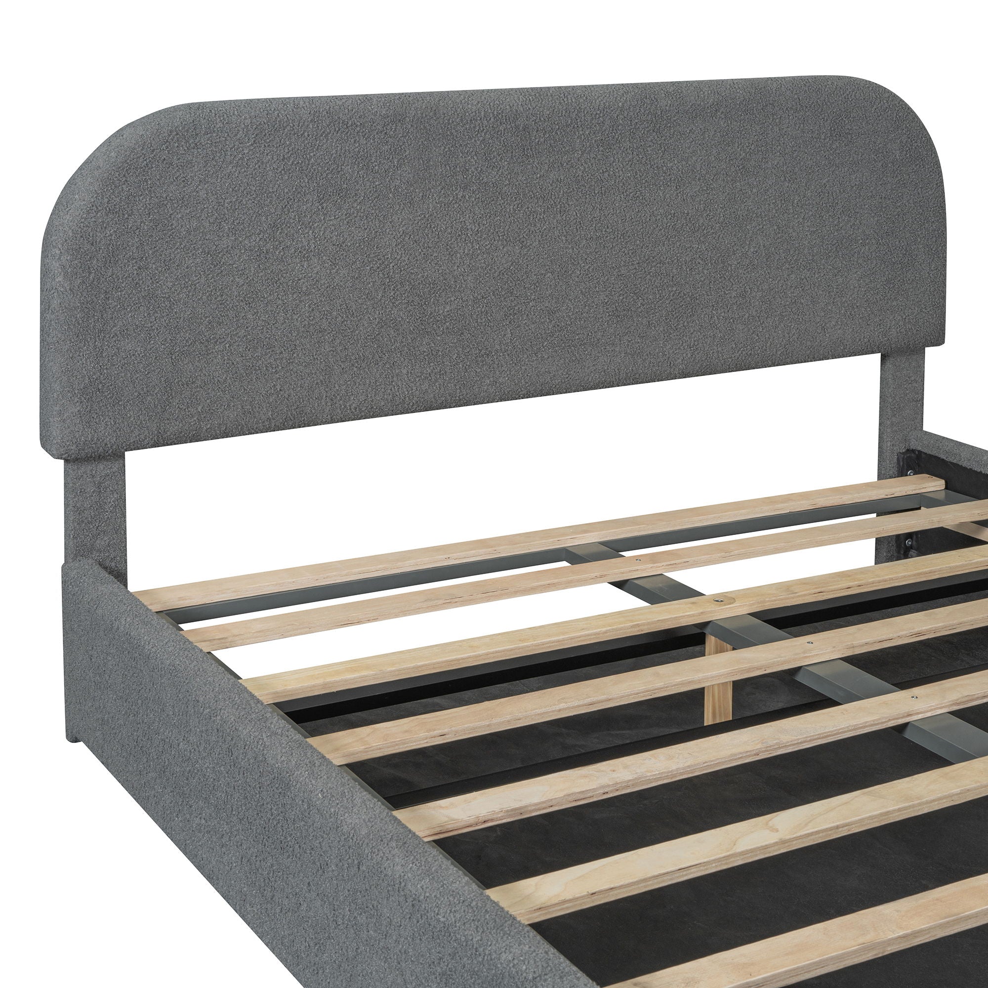 Upholstered Platform Bed With Hydraulic Storage System