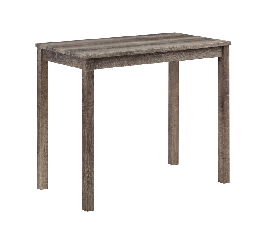 Lux Brown 3 Piece Counter Height 42" Pub Table Set with Tufted Creamy White Linen Stools