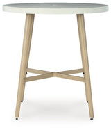 Seton Creek - Beige - Round Bar Table With Umbrella Option