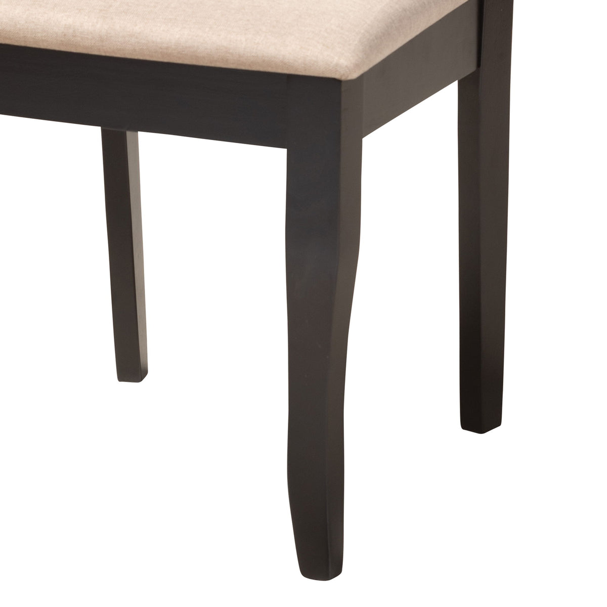 Thea Modern Beige Fabric and Dark Brown Finished Wood 5-Piece Dining Set
