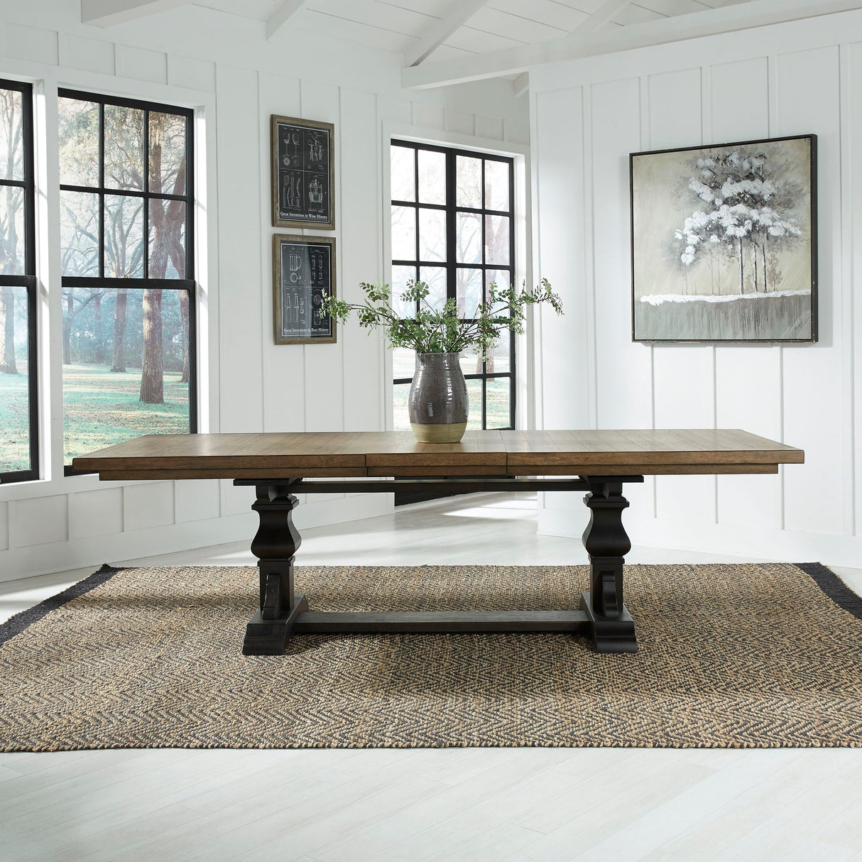 Liberty Furniture Harvest Home - Trestle Table - Black | Meri Furniture