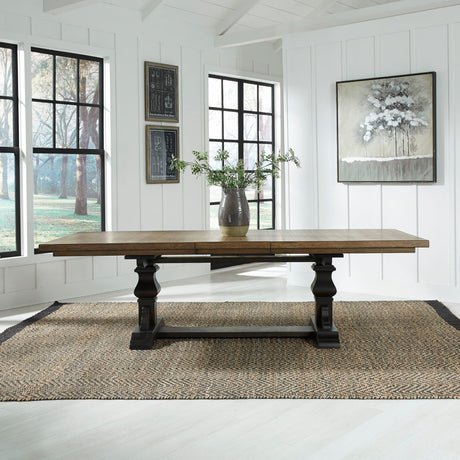 Liberty Furniture Harvest Home - Trestle Table - Black | Meri Furniture