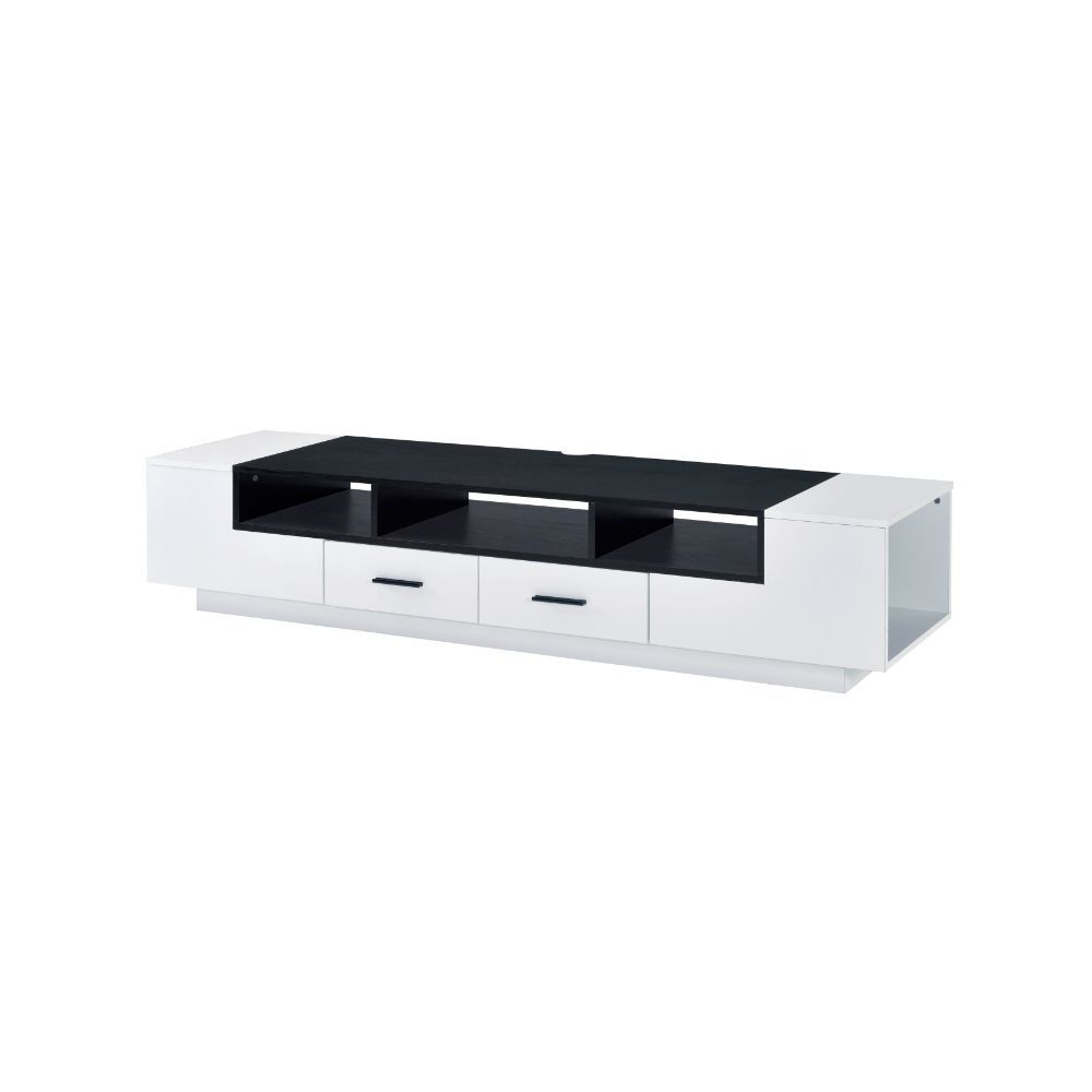 ACME Armour - TV Stand - White & Black | Meri Furniture