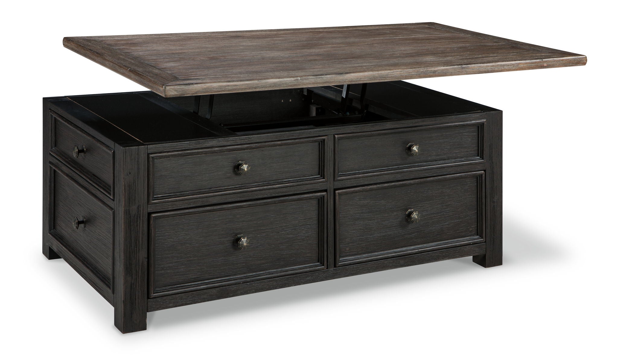 Tyler Creek - Lift Top Cocktail Table - Grayish Brown / Black