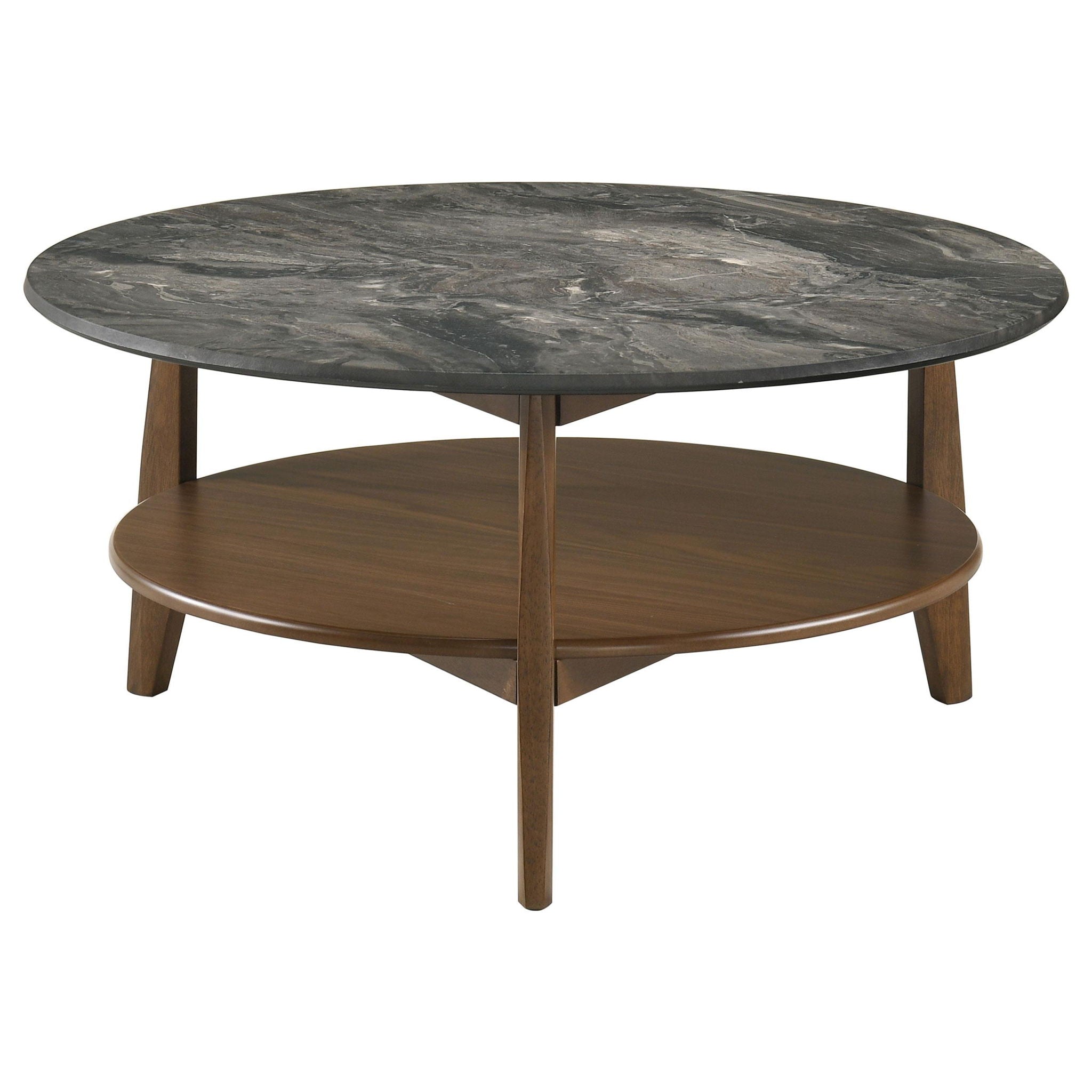 Bradley 2-Piece Round SmartTop Coffee Table Set Smokey Grey and Brown