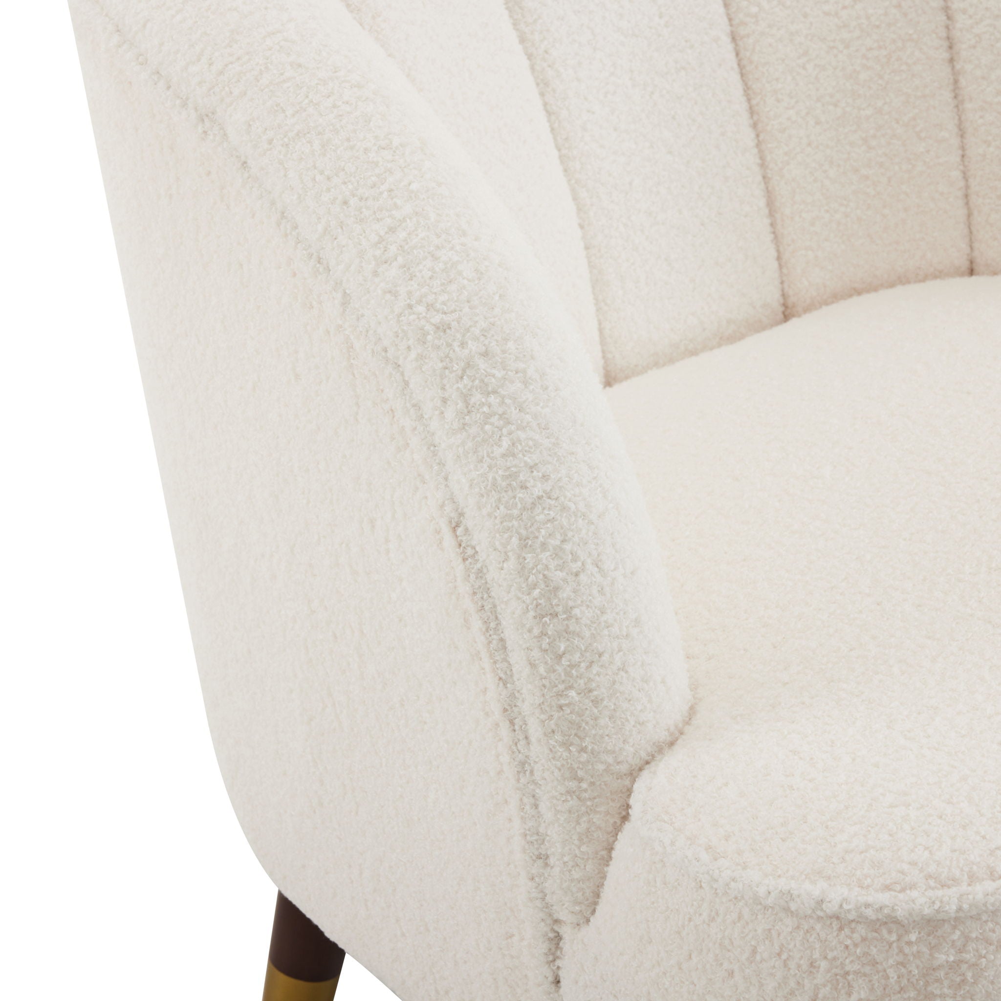 Elegant Upholstered Barrel Accent Chair With Wooden Legs