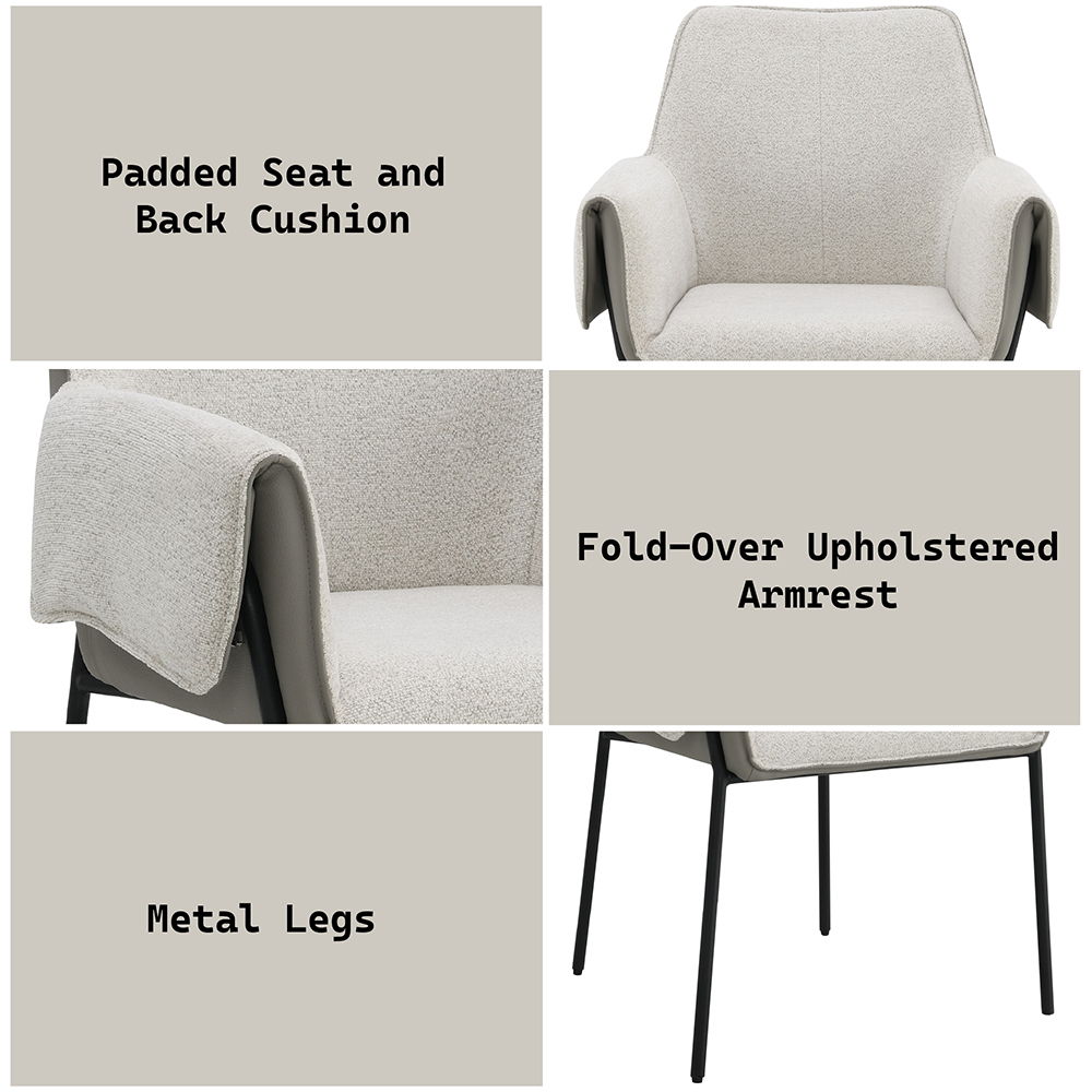 Jirina - Arm Chair Set of 2) - Beige Chenille