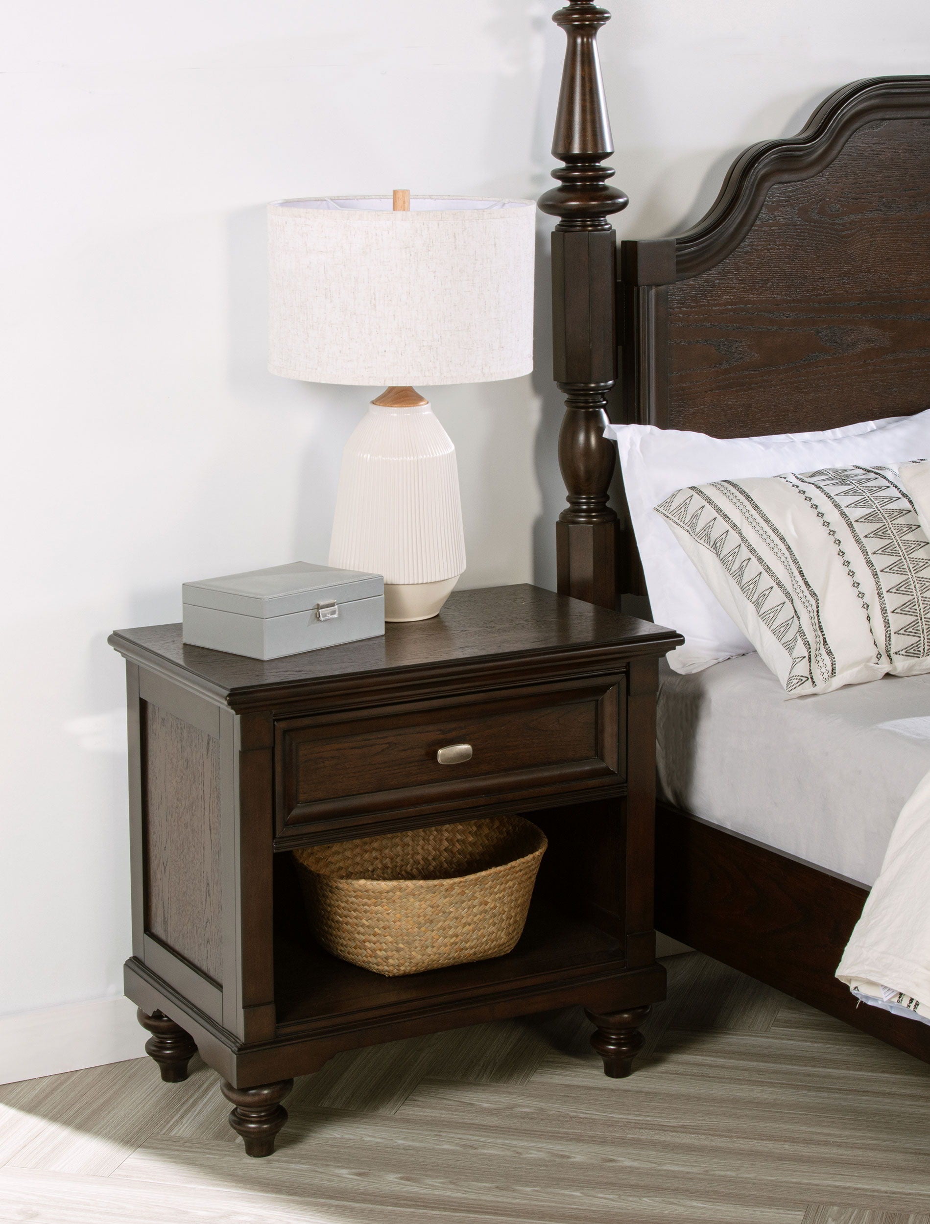 Coaster Fine Furniture Andover - 1-Drawer Nightstand Bedside Table - Dark Oak | Meri Furniture