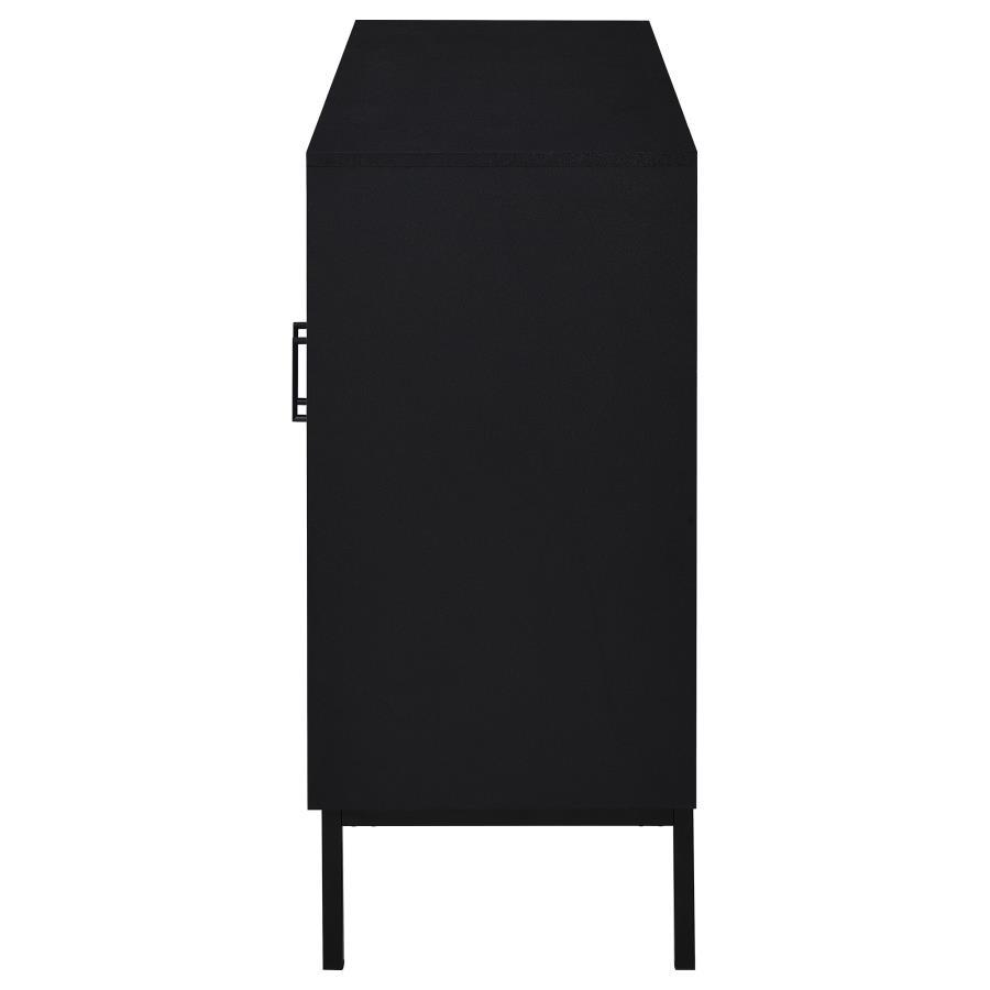 Jess - 2-Door Arched Fluted Glass Accent Cabinet - Black