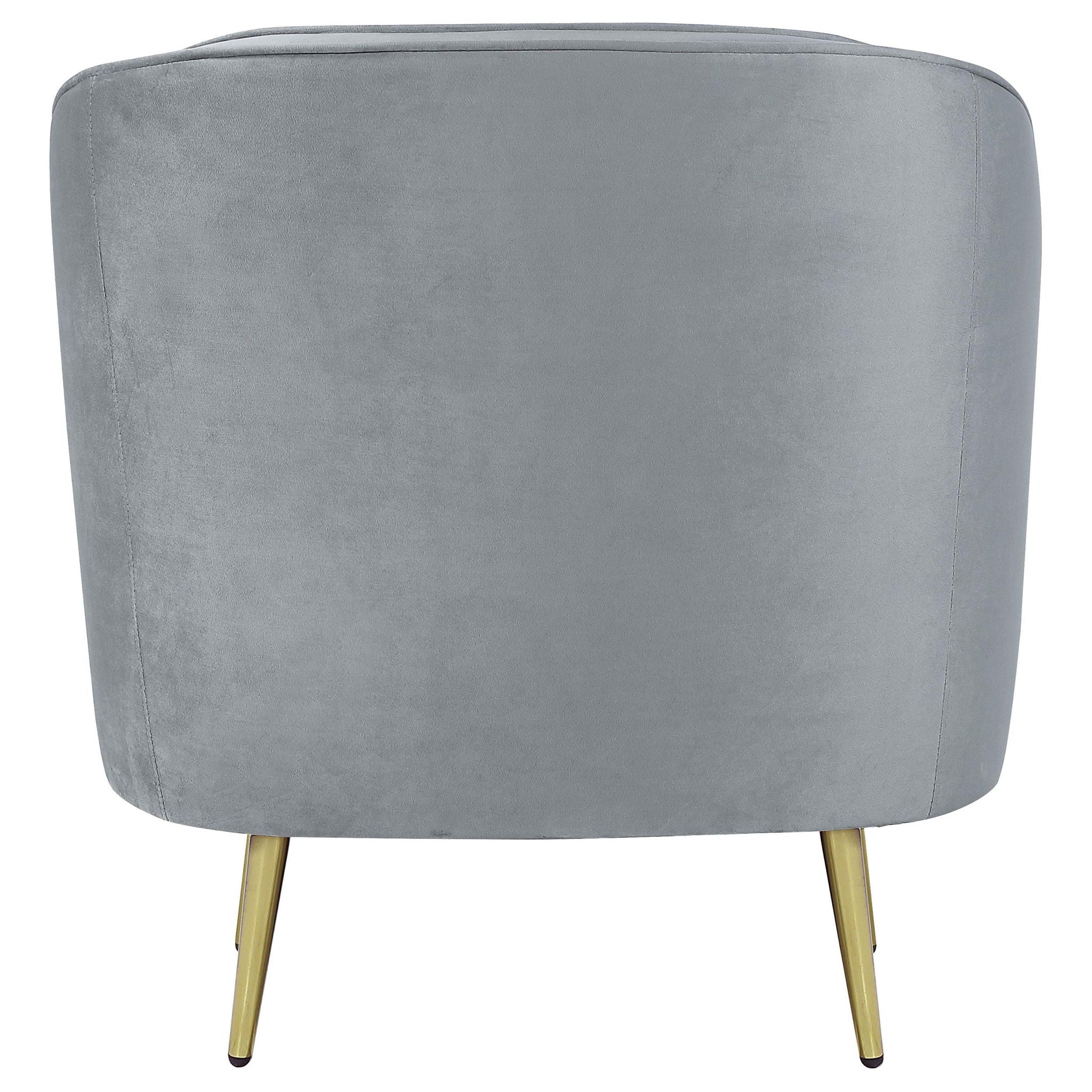 Sophia Upholstered Channel Tufted Barrel Accent Chair Grey