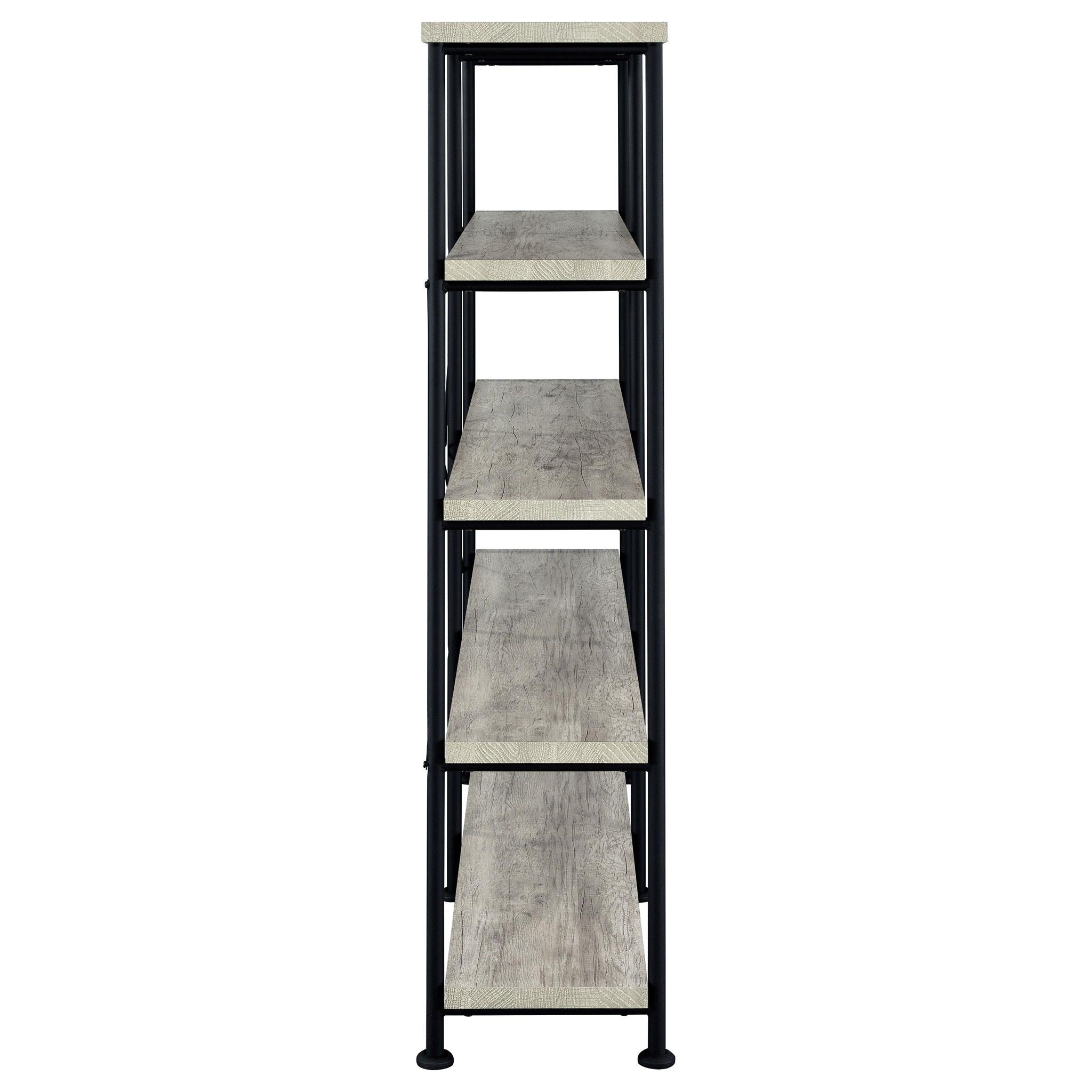 Analiese 63-inch 4-shelf Double Bookshelf Grey Driftwood