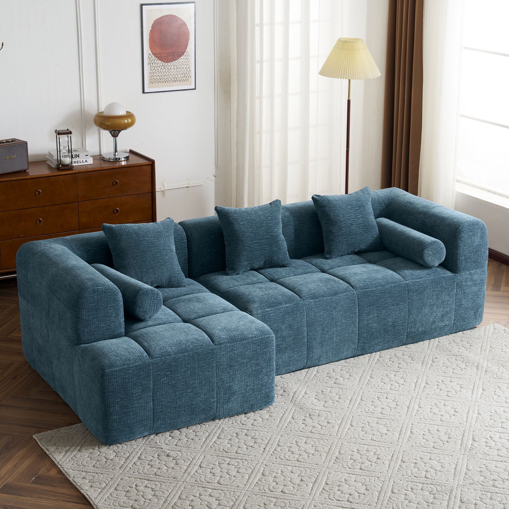 Sectional Free Combined Sofa With 2 Side Pockets