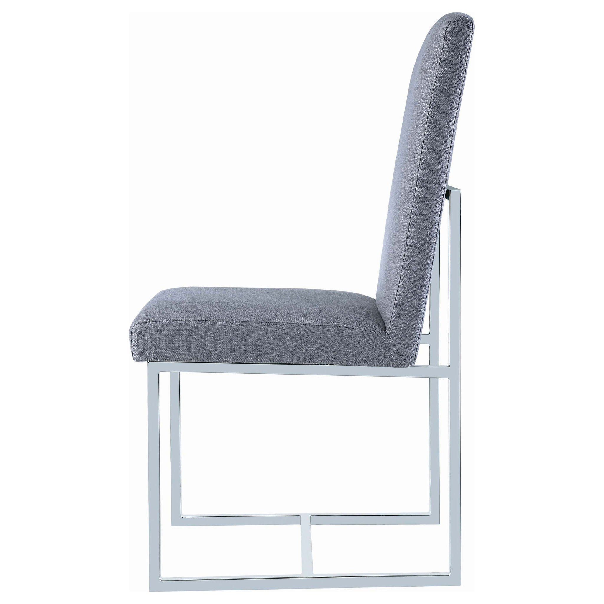 Upholstered Dining Chair Set With Base (Set of 2) - Gray
