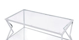 Virtue - Coffee Table - Clear Glass & Chrome Finish