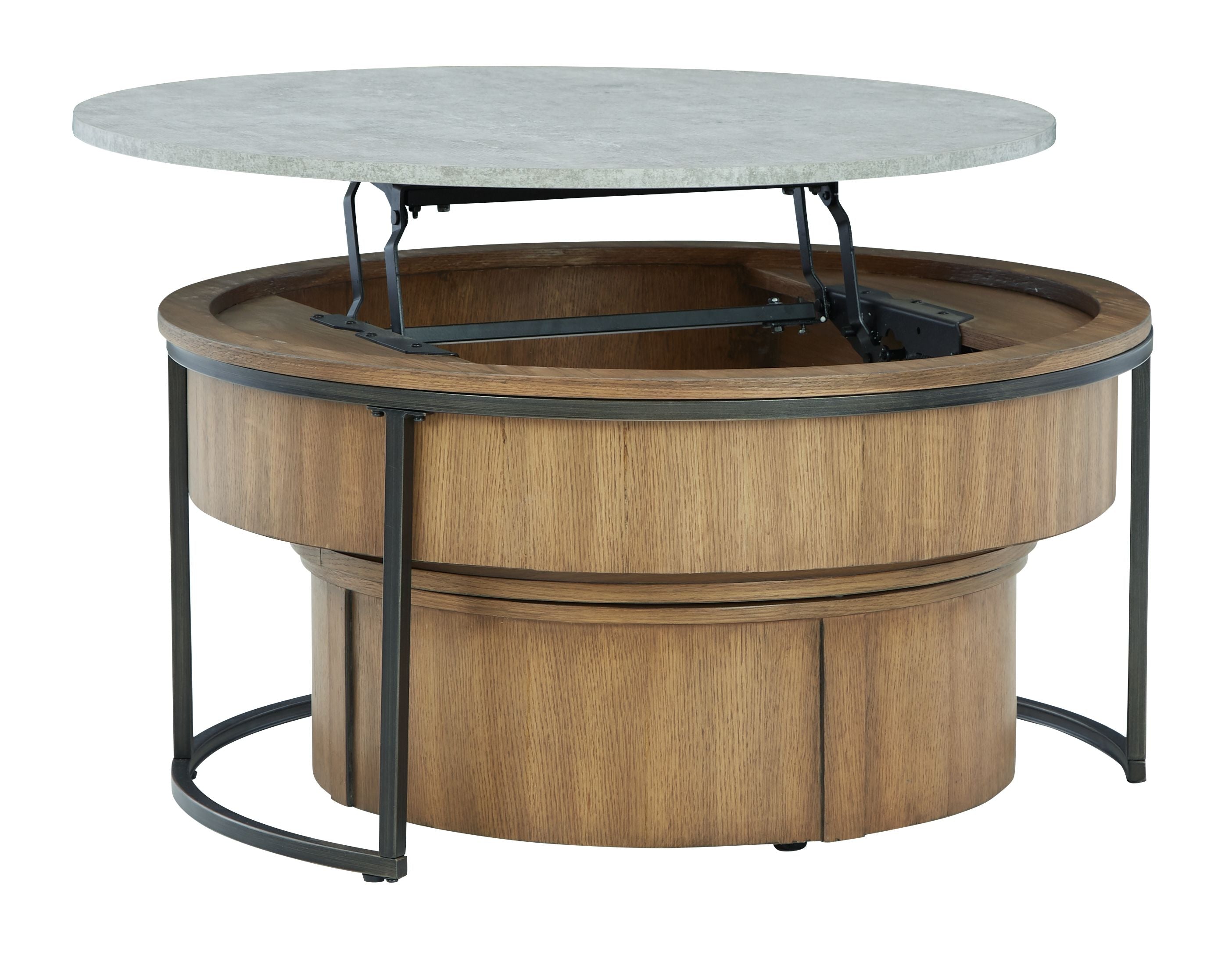 Signature Design by Ashley® Fridley - Gray / Brown / Black - Nesting Cocktail Tables (Set of 2) | Meri Furniture