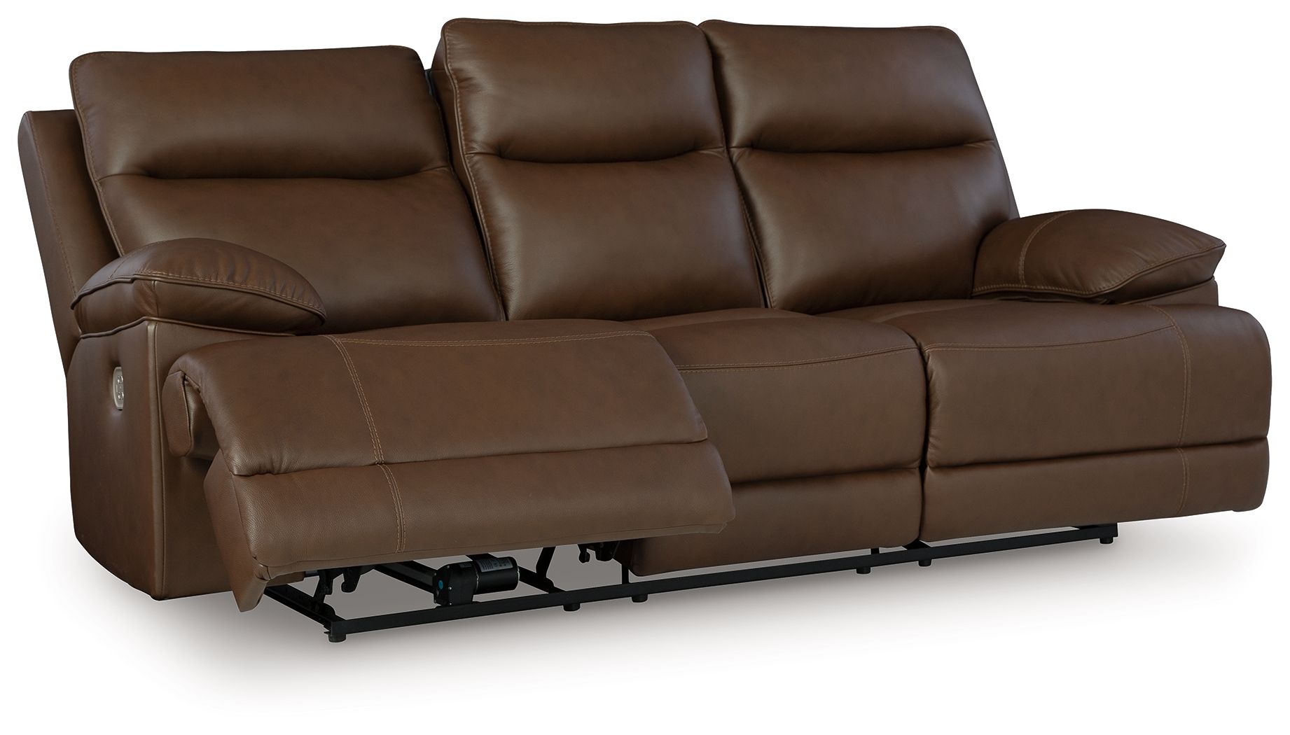 Signature Design by Ashley® Vonryan - Tobacco - Power Reclining Sofa With Adj Headrest | Meri Furniture