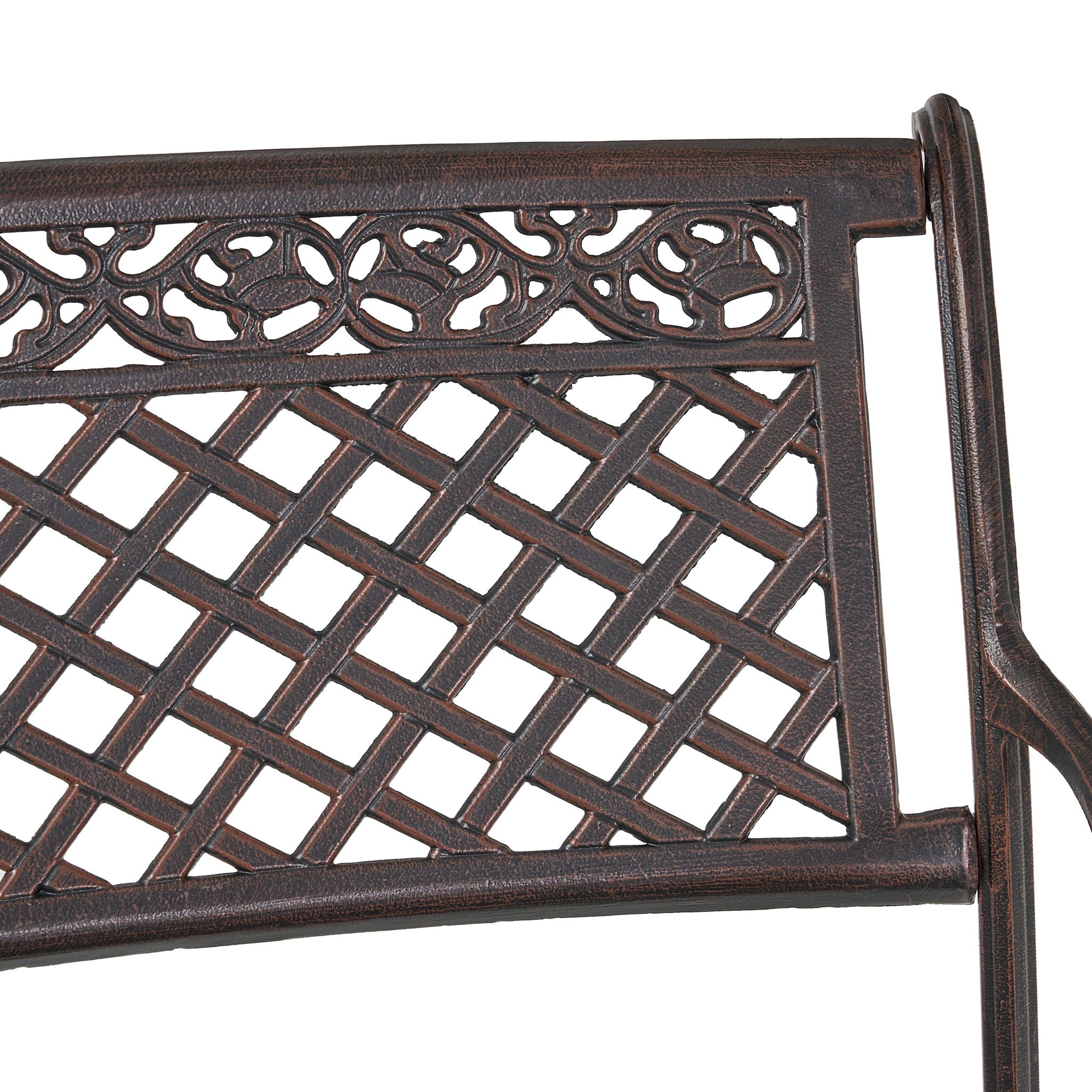 Sector - Bench With Curved Design And Diamond Cross Seat - Copper