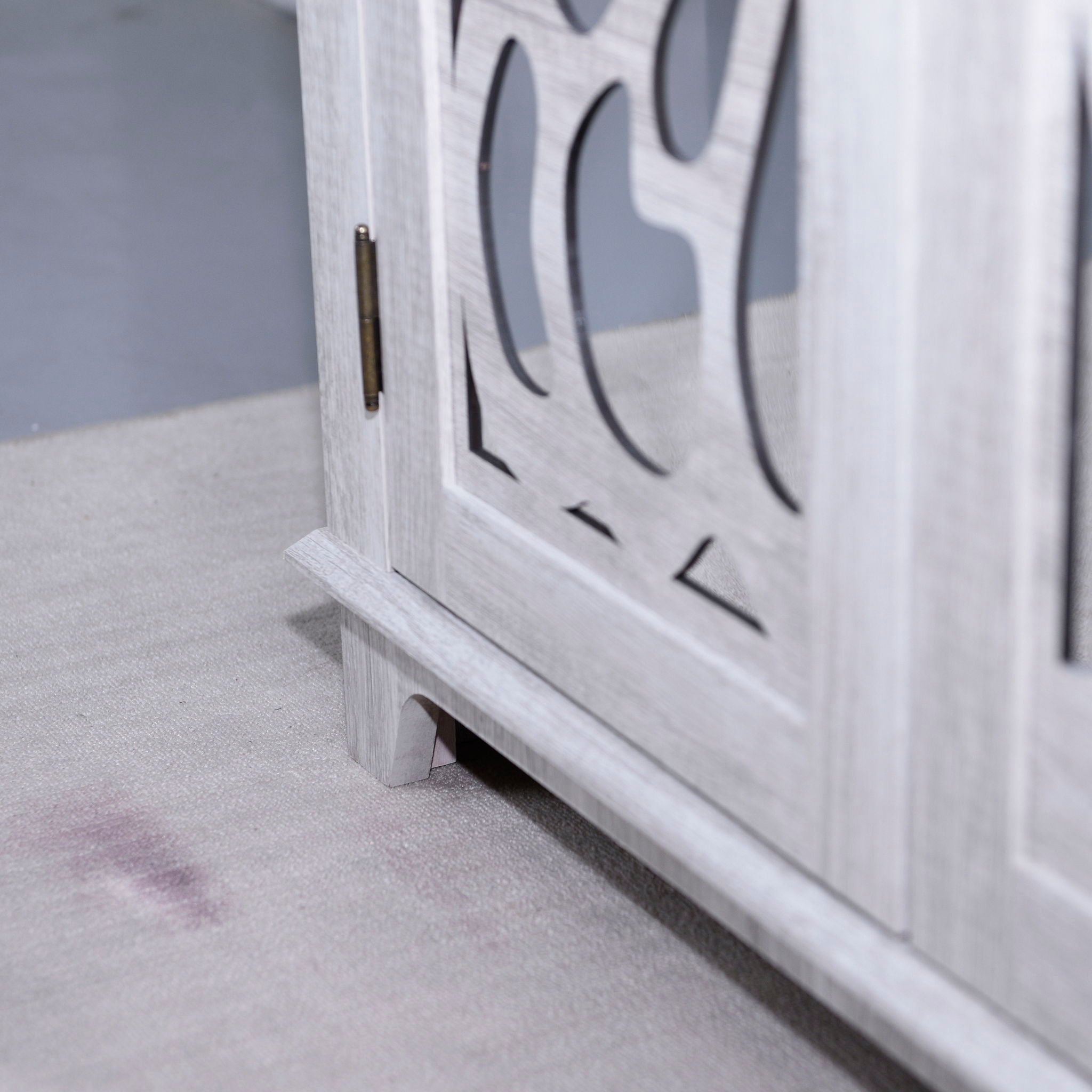 Modern Sideboard Buffet With 4 Mirrored Doors, Adjustable Shelves