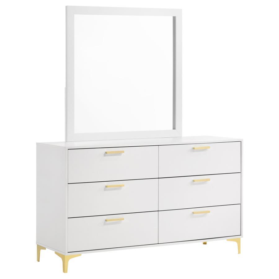 Coaster Fine Furniture Kendall - 6-Drawer Dresser With Mirror | Meri Furniture