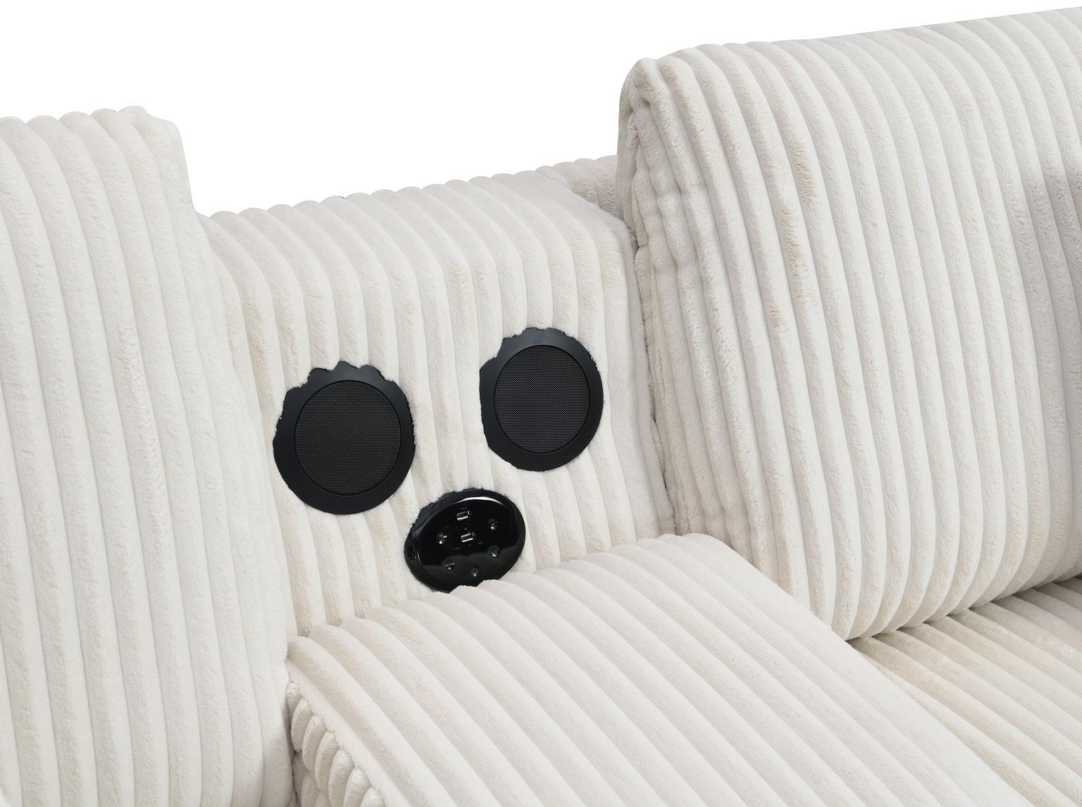 U244 - 6 Piece Living Room Set (2 Armless Chairs, 1 Console, 1 Right Chaise, 1 LAF, 1 Wedge) - White