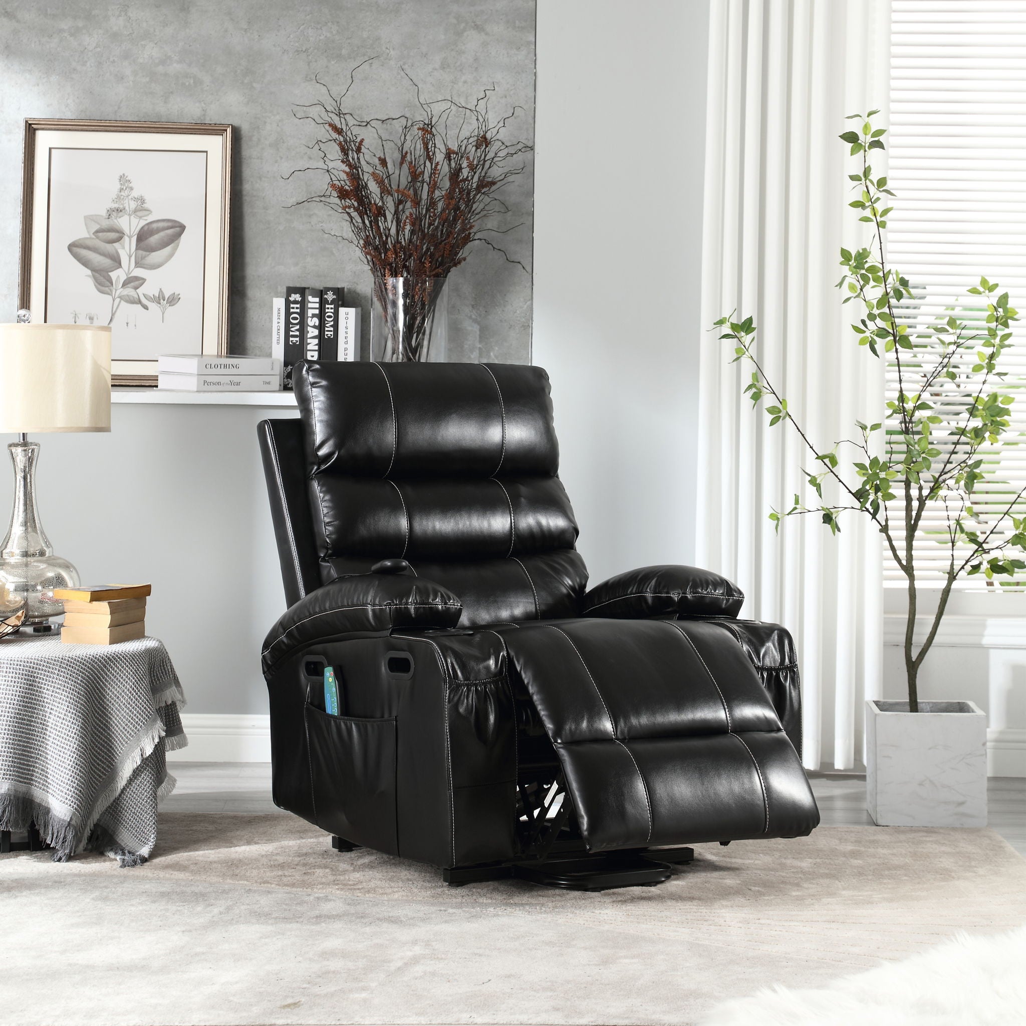 Cozy Electric Power Lift Recliner Chair Sofa For Elderly With Vibration Massage And Lumbar Heat