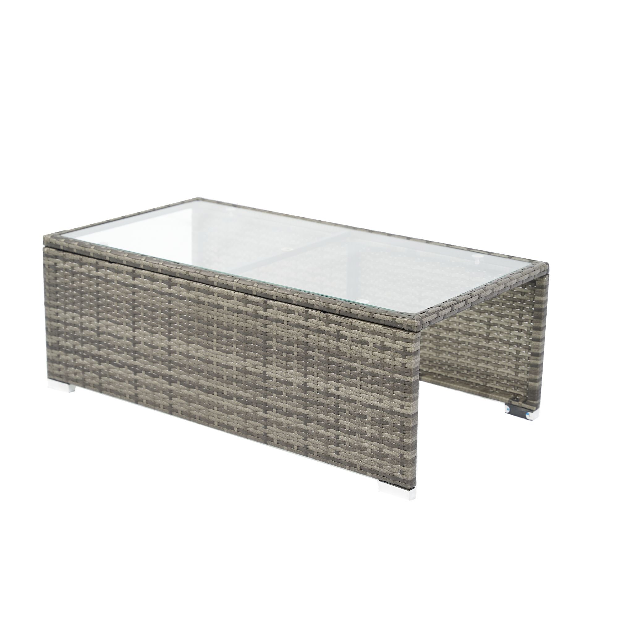 8 Piece Patio Sectional Wicker Rattan Outdoor Furniture Sof Set With One Storage Box Under Seat And Cushion Box - Gray / Black