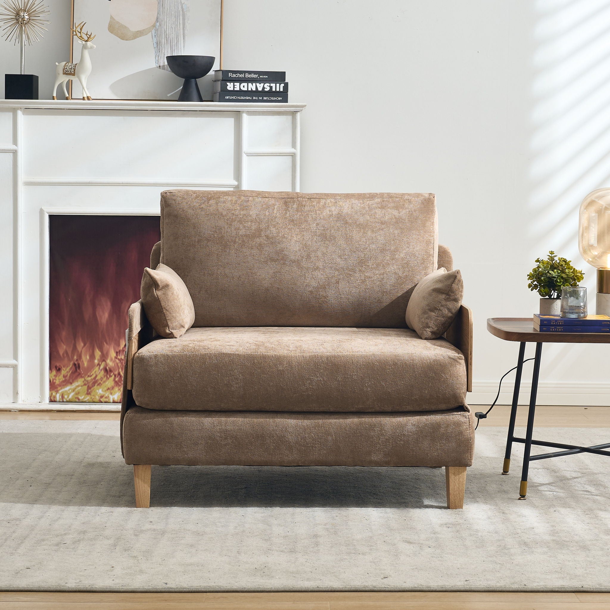 Mid Century Modern Foldable Sofa Bed, 3 In 1 Convertible Sleeper With 3 Pillows