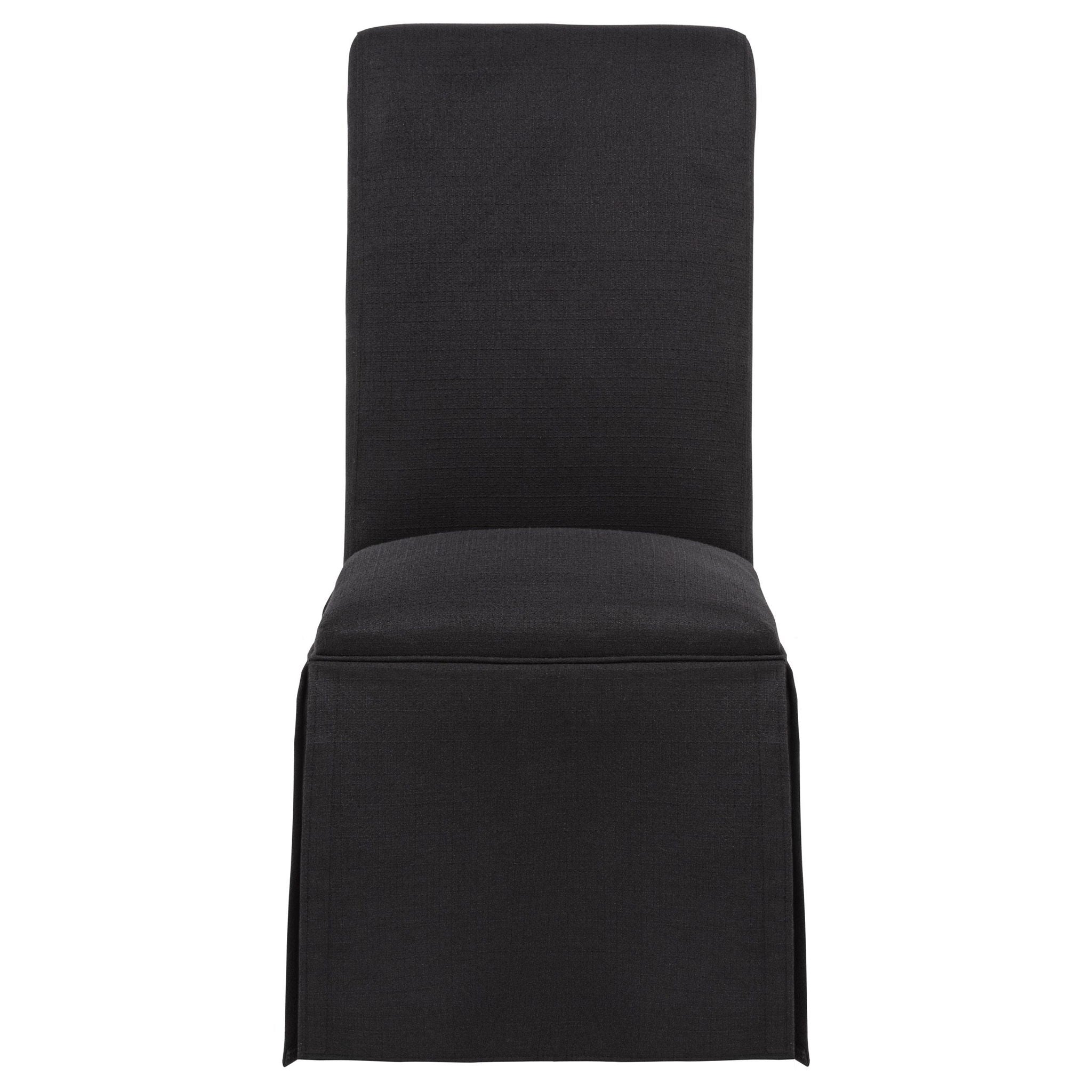 Shawna Upholstered Skirted Side Chair Black (Set of 2)