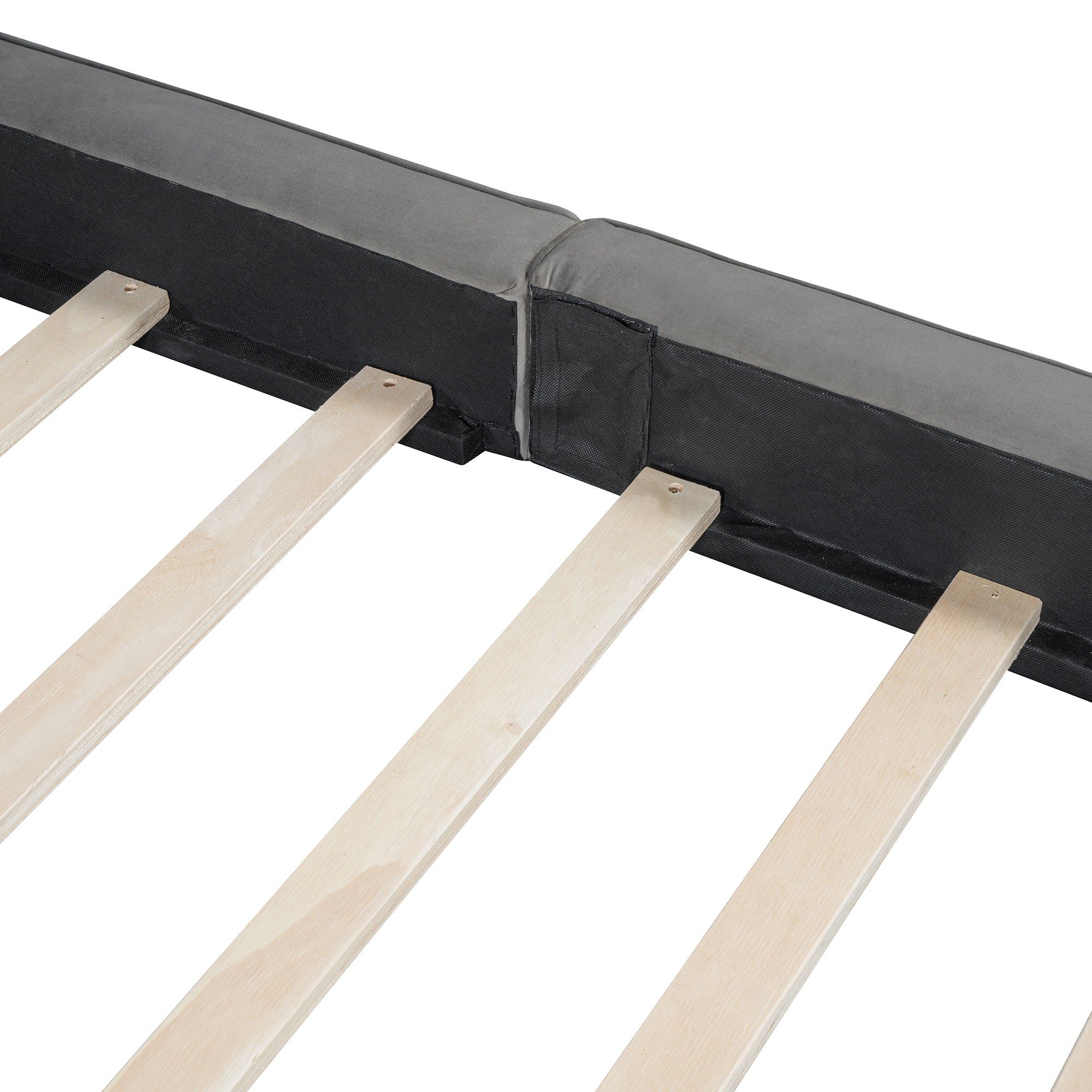 Upholstered Platform Bed, Grounded Bed With Solid Frame