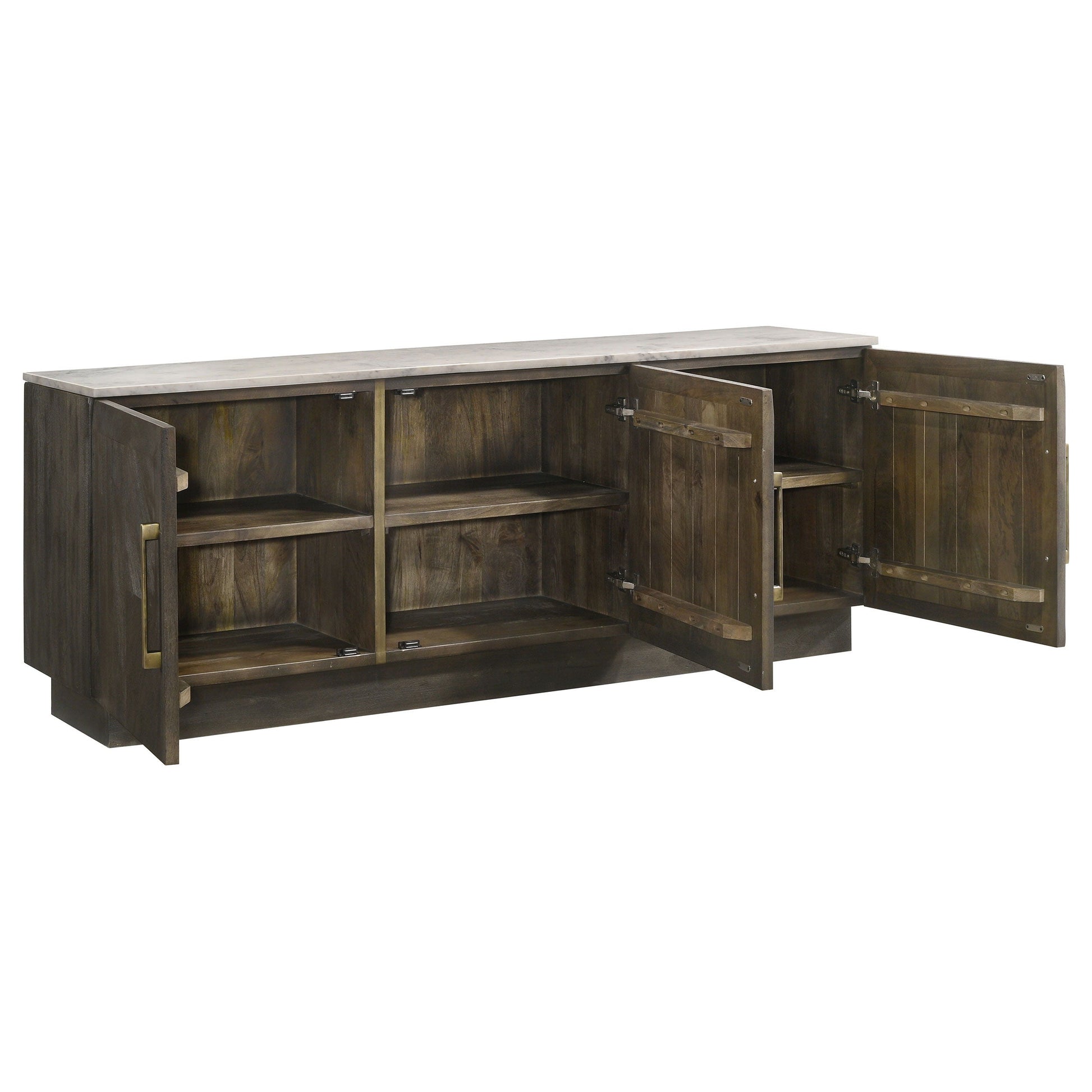 Coaster Fine Furniture Dennis - 3 Door Marble Top Sideboard Buffet - Tobacco Gray | Meri Furniture