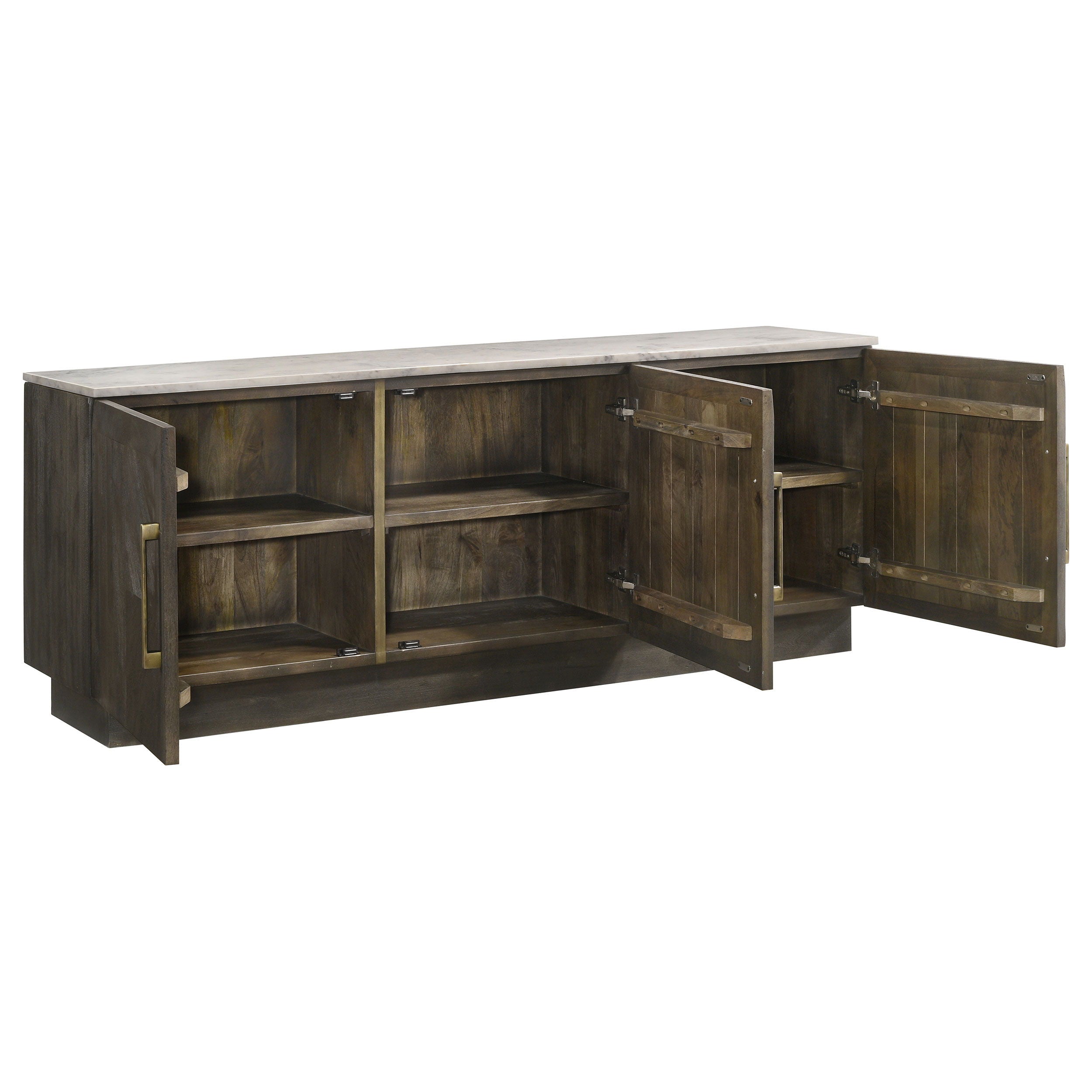 Coaster Fine Furniture Dennis - 3 Door Marble Top Sideboard Buffet - Tobacco Gray | Meri Furniture