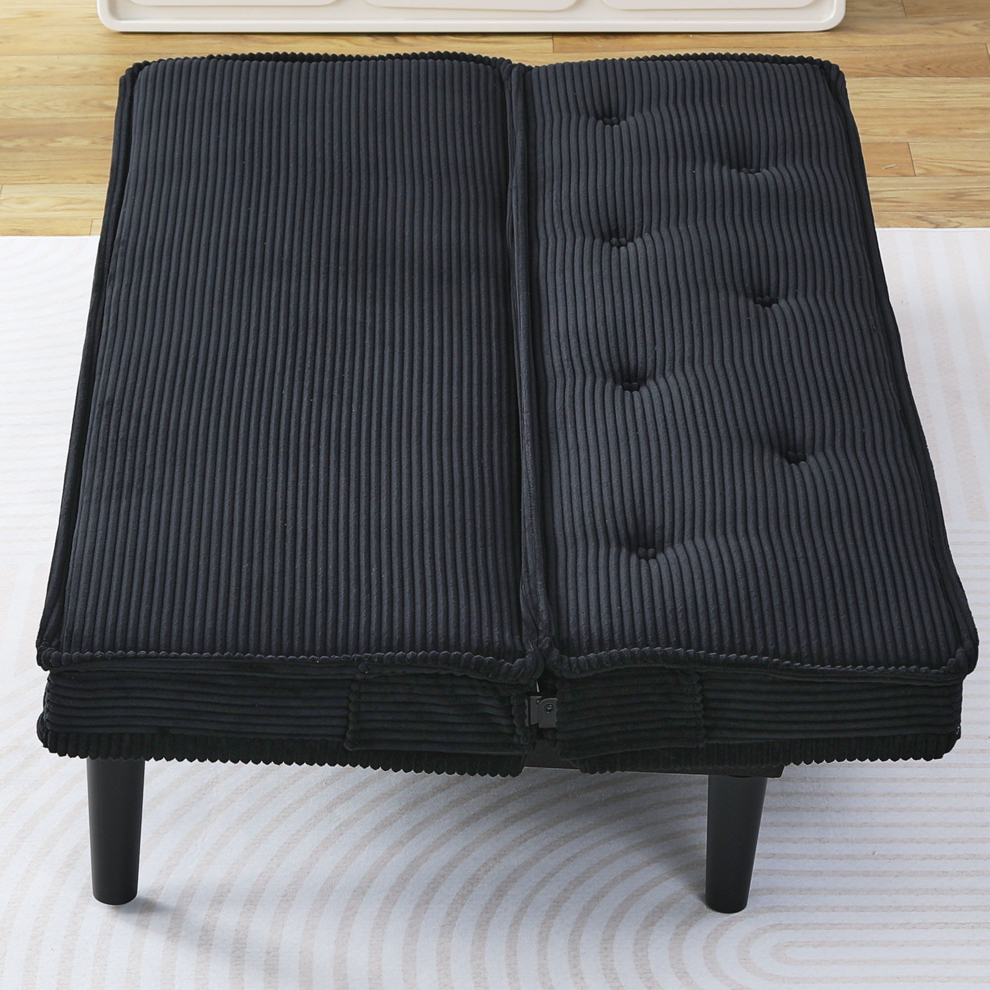 Versatile Corduroy Sofa Bed With Solid Wood Frame