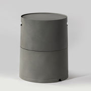 Steel Propane Tank Cover Round Tank Holder Hide Away Side Table - Gray