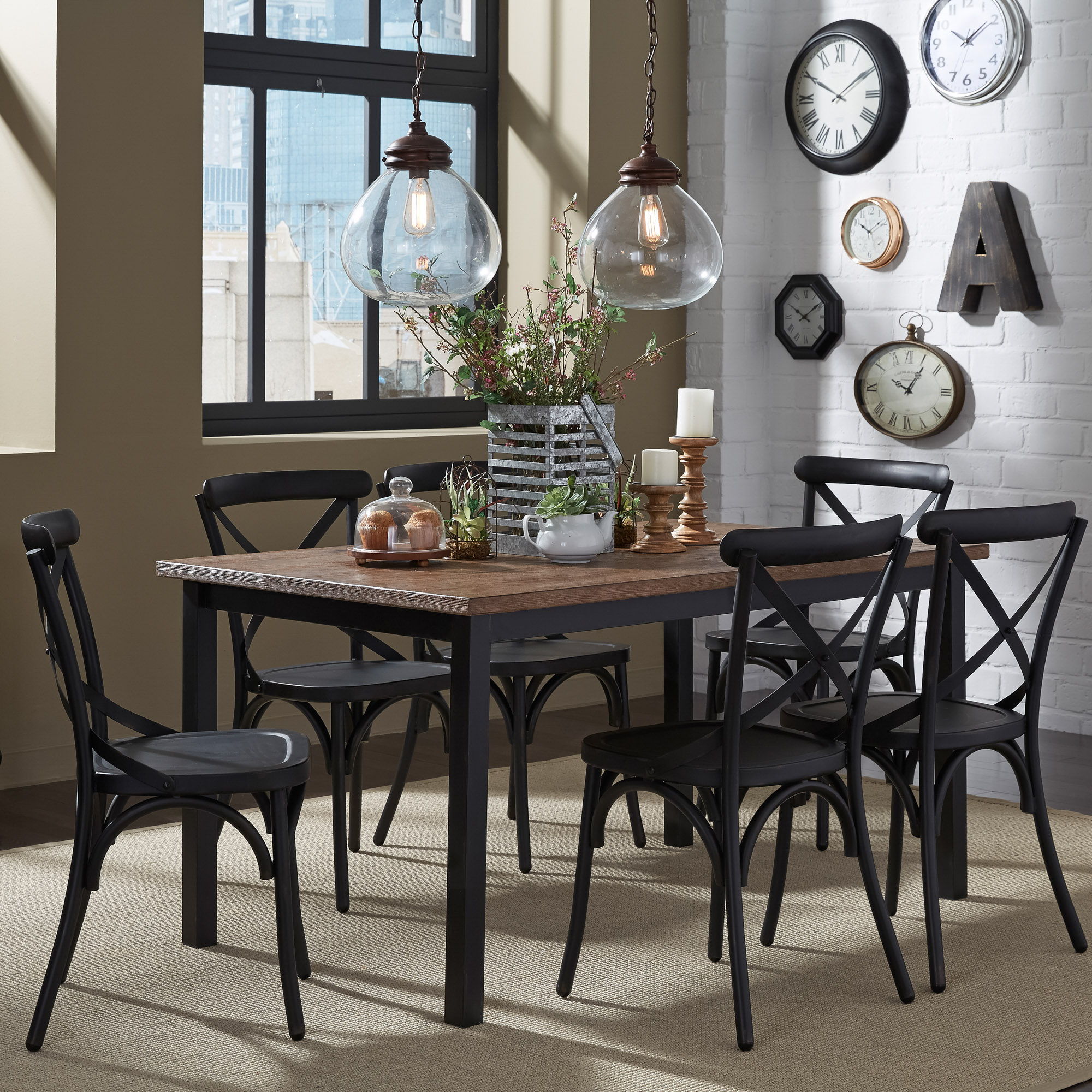 Liberty Furniture Vintage Series - Rectangular Table Set (X Back Side Chairs) | Meri Furniture
