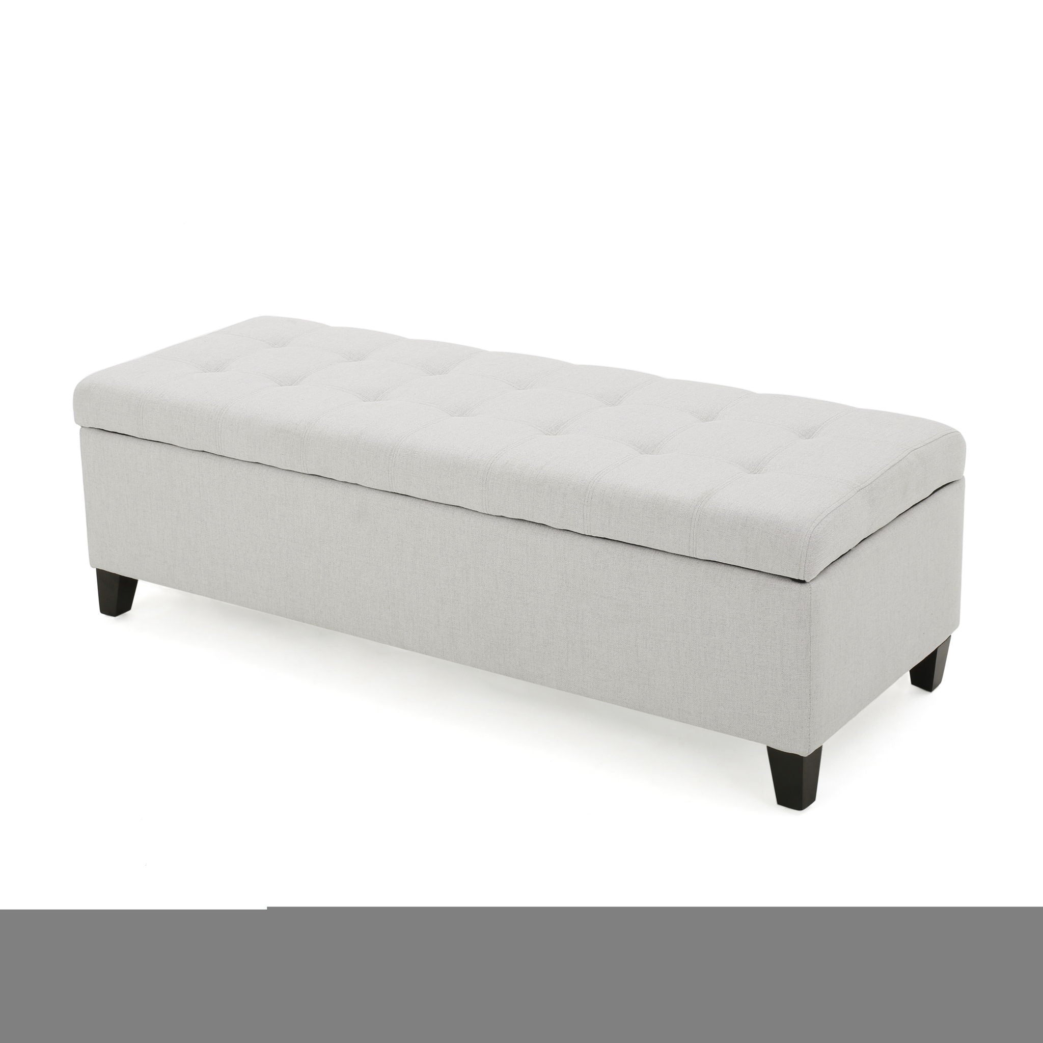 Upholstered Storage Ottoman Bench, Foot Rest For Bedroom