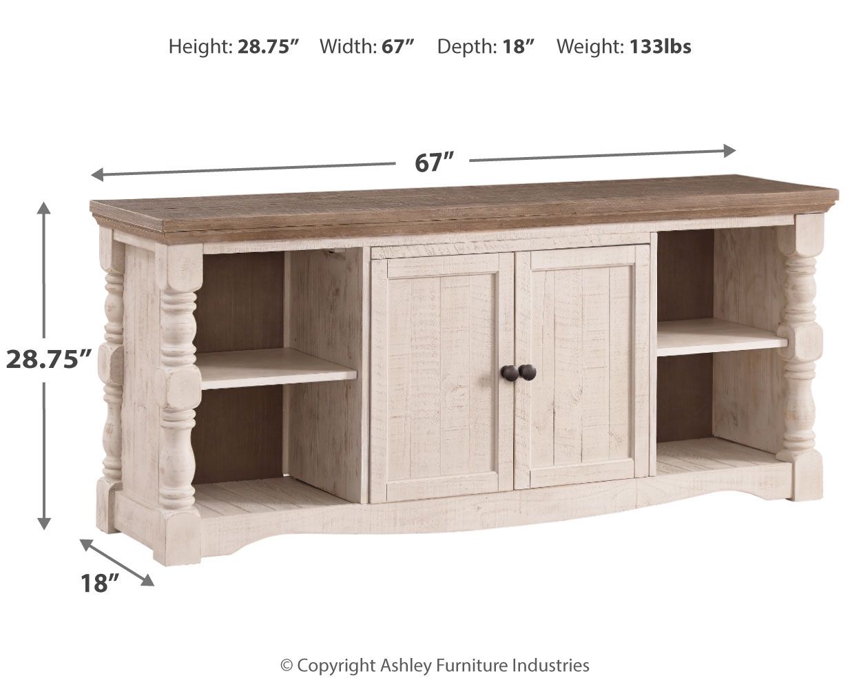 Ashley Furniture Havalance - Brown / Beige - Extra Large TV Stand - 2 Doors | Meri Furniture