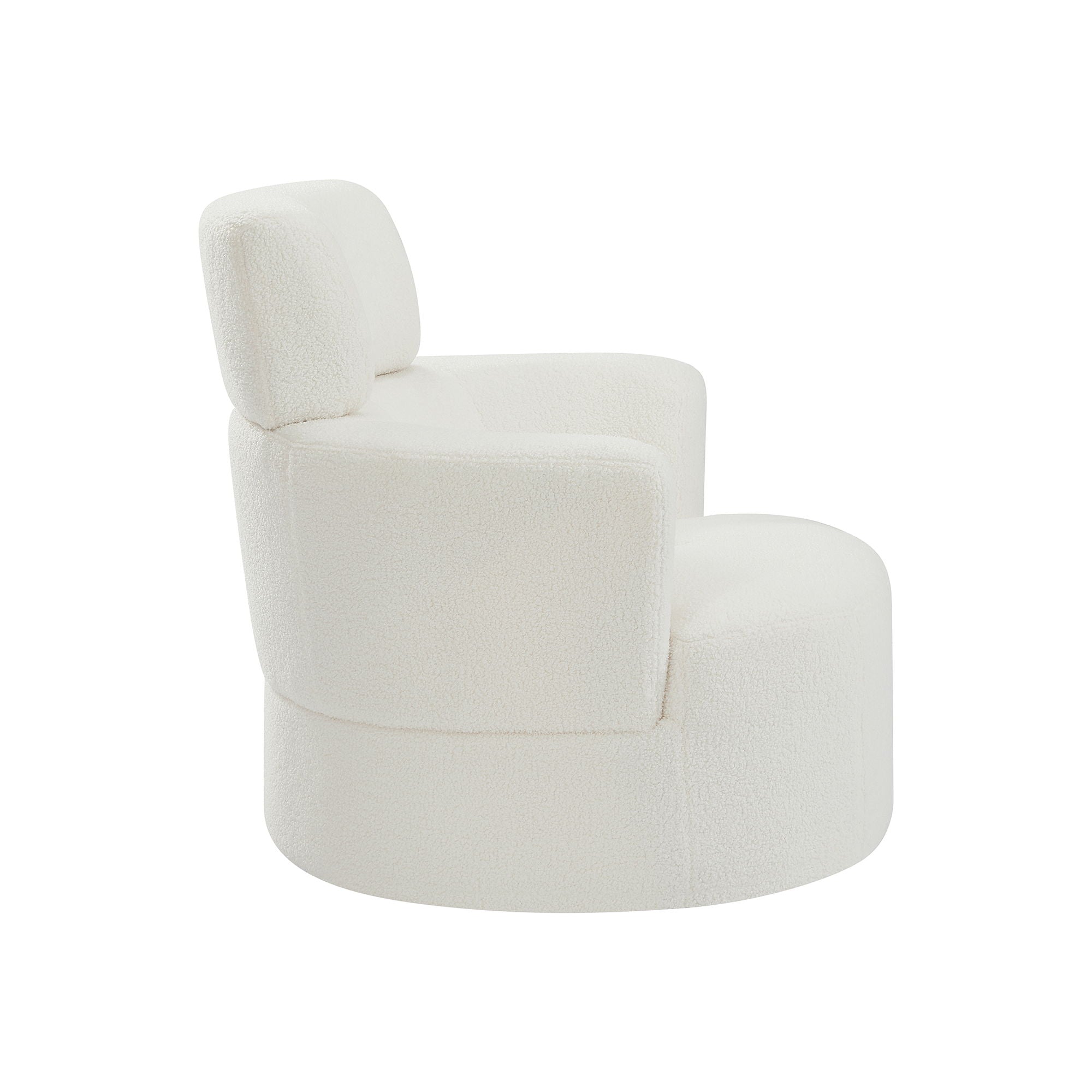 360° Swivel Chair Upholstered Accent Barrel Chair With Adjustable Headrest