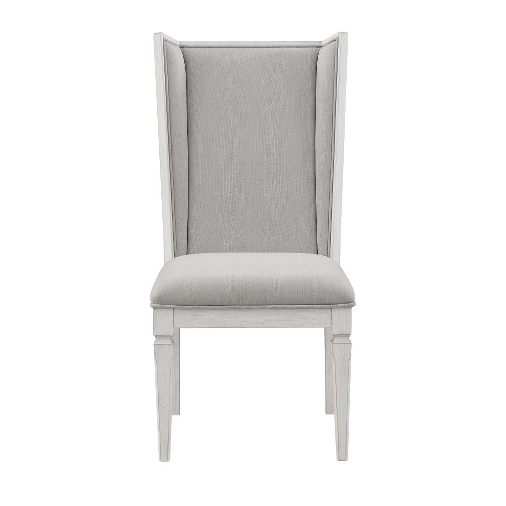ACME Katia - Hostess Chair (Set of 2) - Light Gray & Weathered White | Meri Furniture